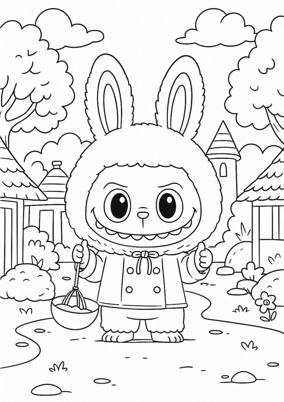 Desenho para Colorir Labubu