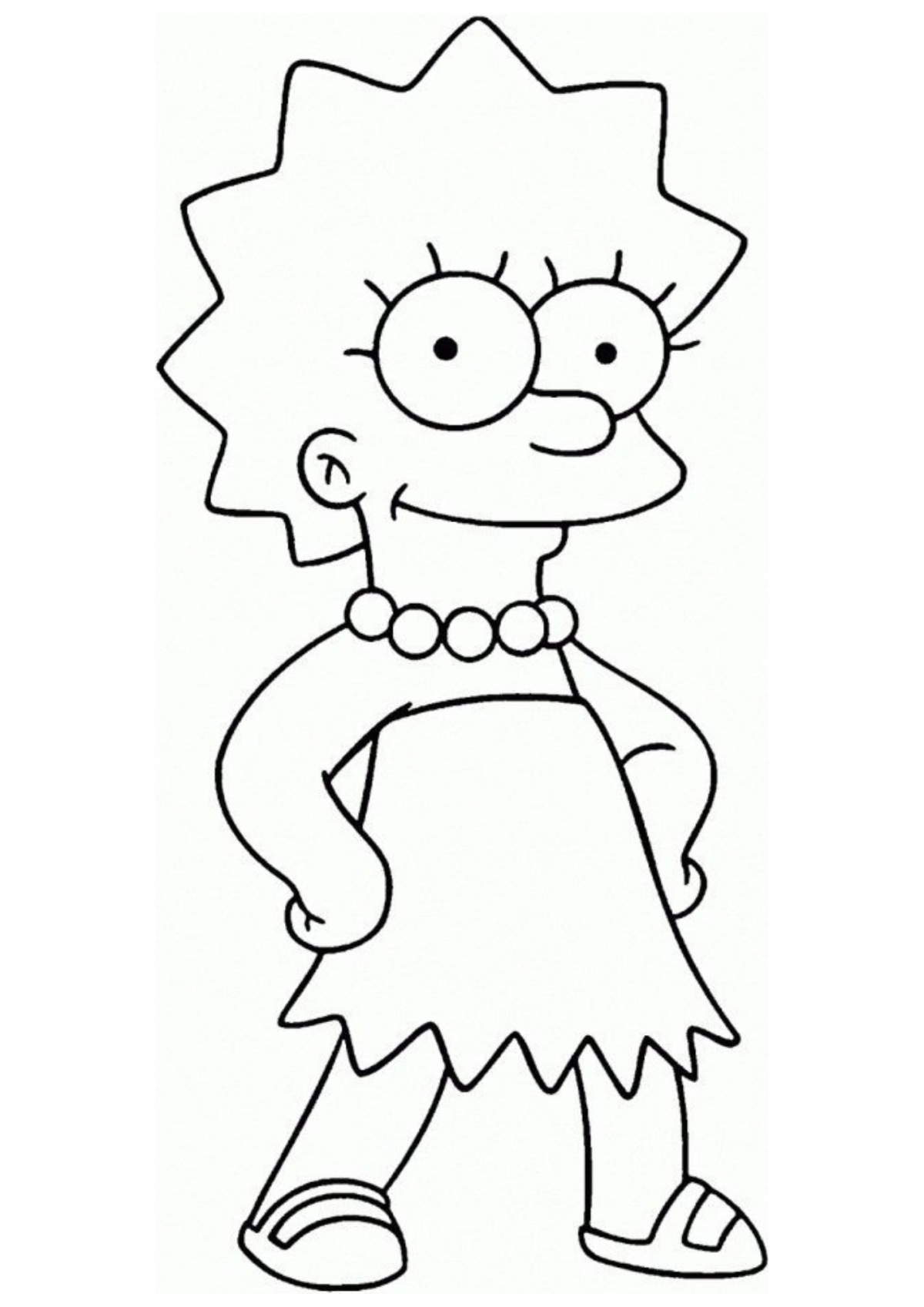Desenho para Colorir Lisa Simpson