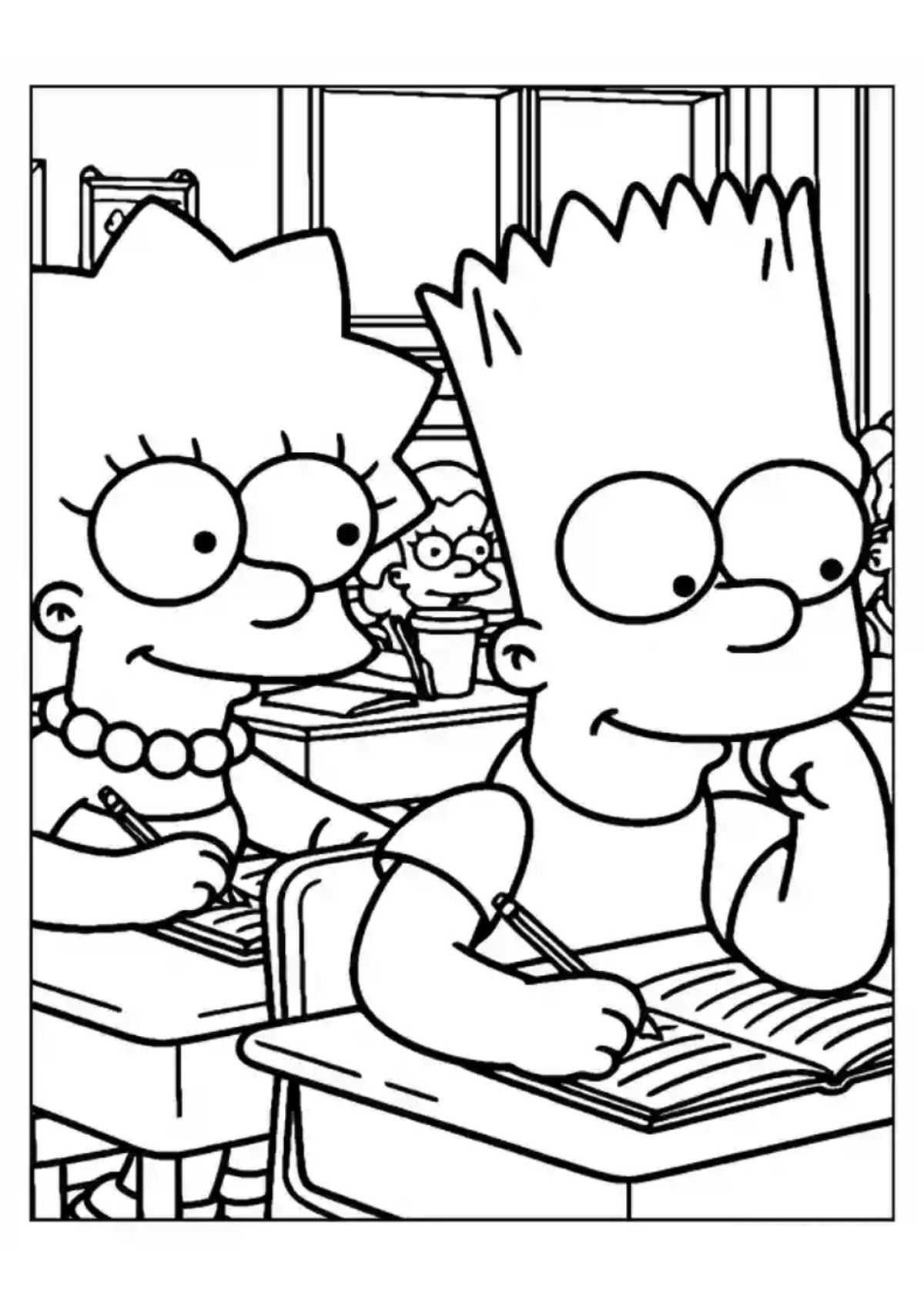 Desenho para Colorir Lisa Simpson