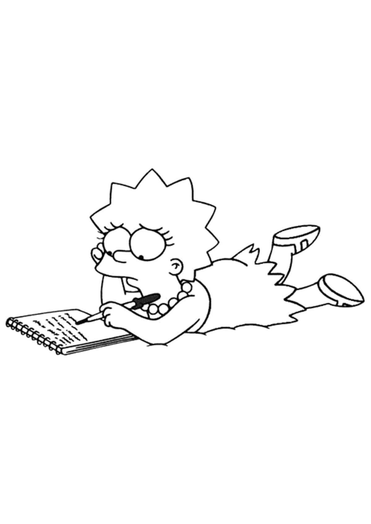 Desenho para Colorir Lisa Simpson