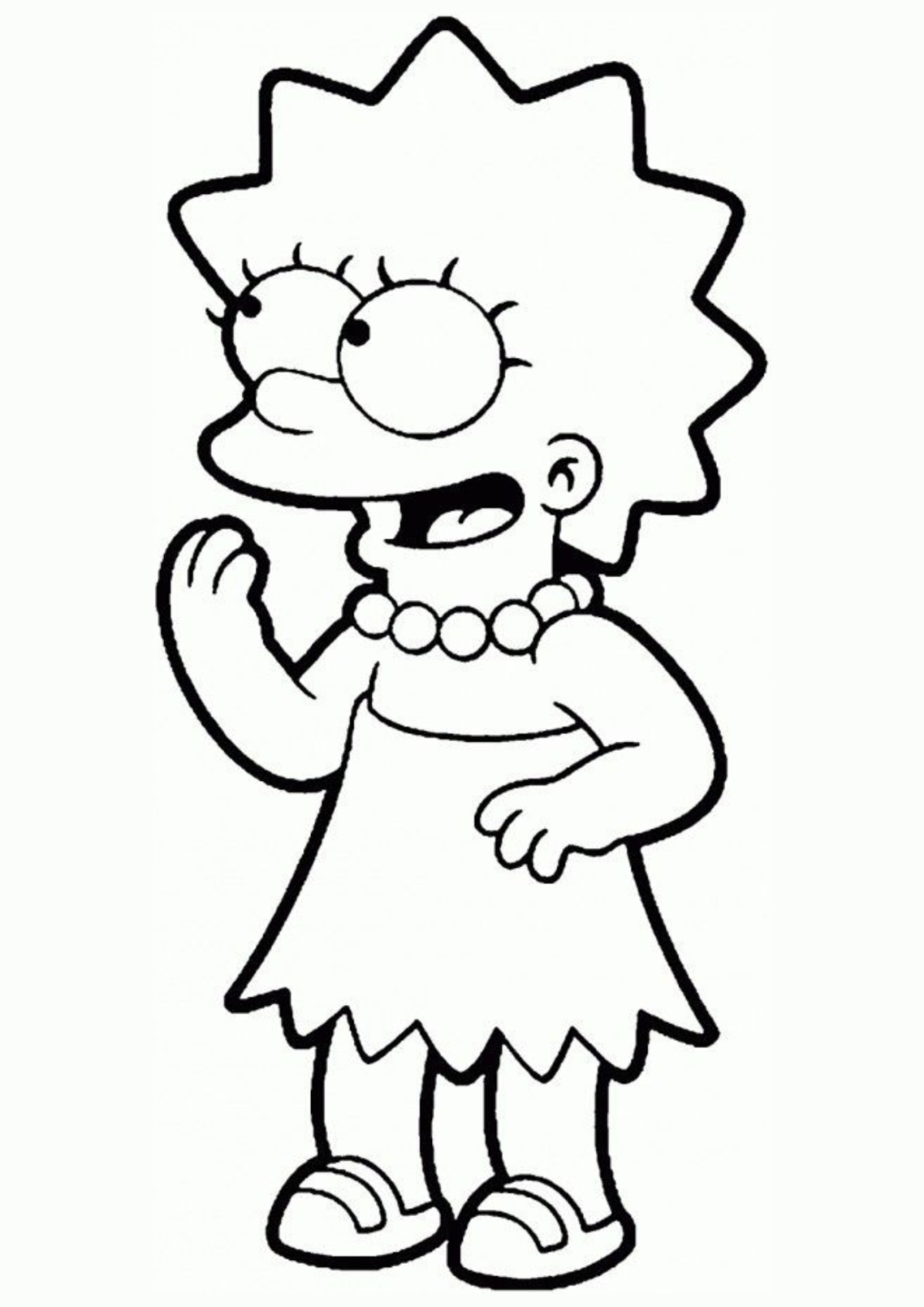 Desenho para Colorir Lisa Simpson