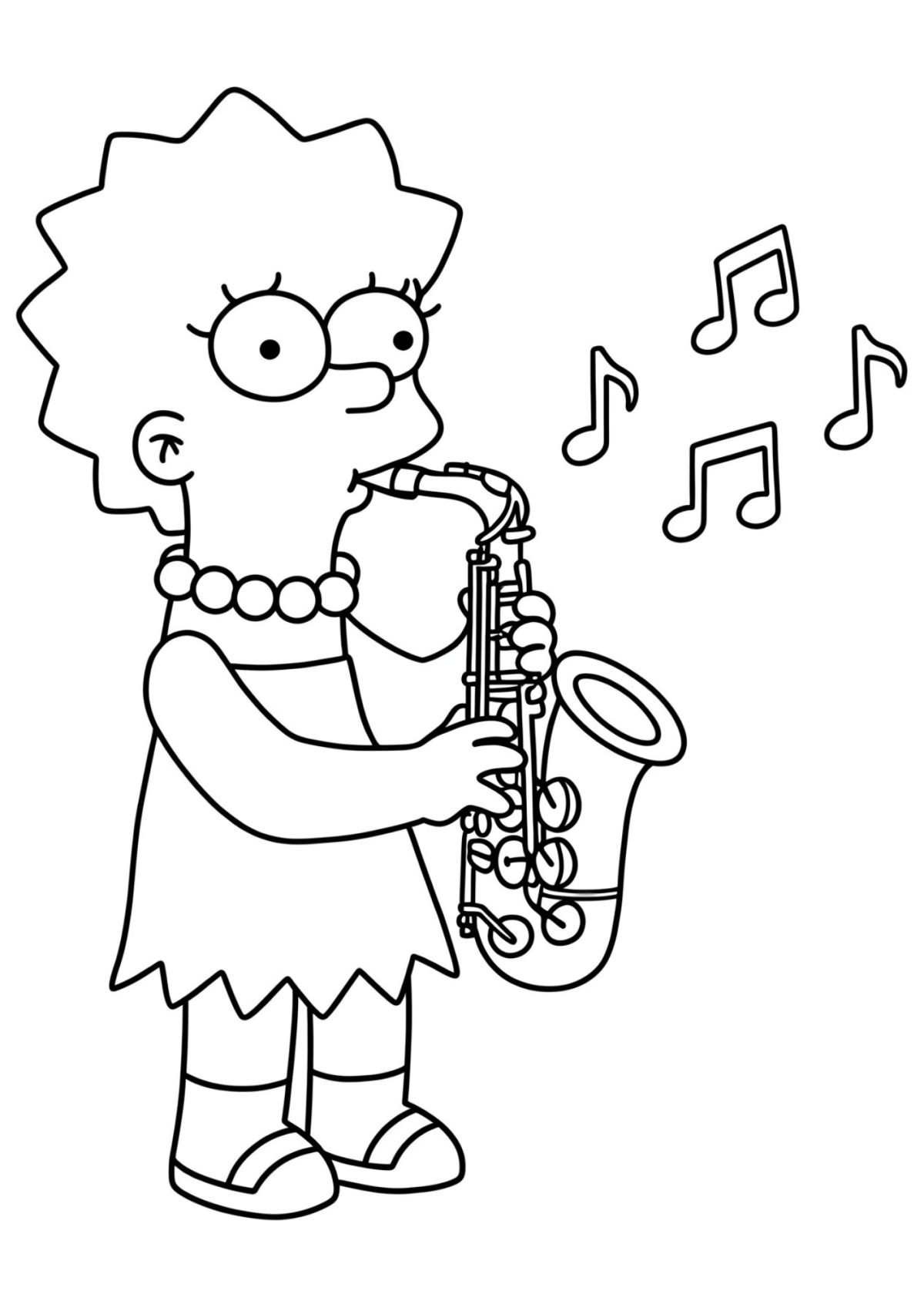 Desenho para Colorir Lisa Simpson