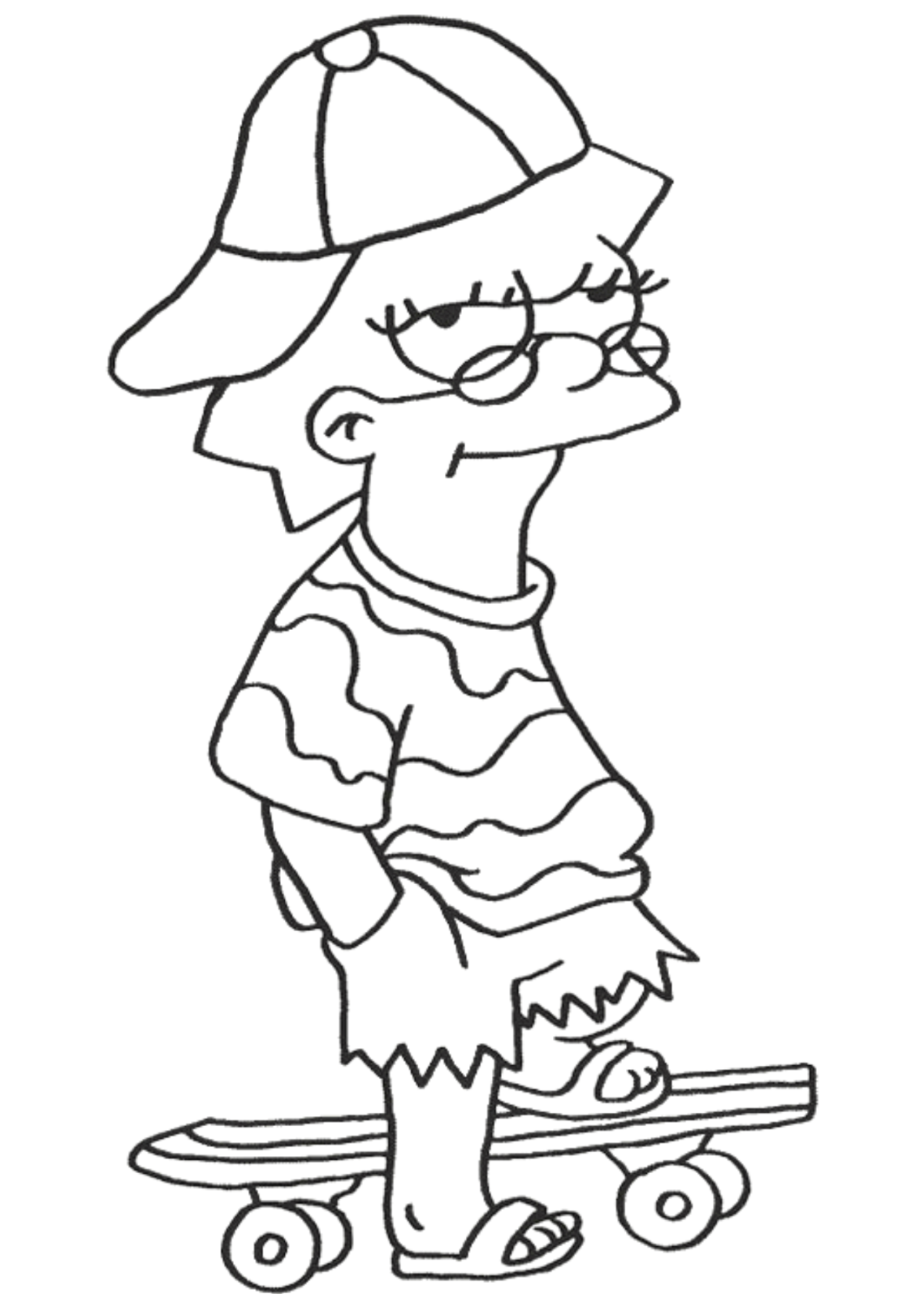 Desenho para Colorir Lisa Simpson