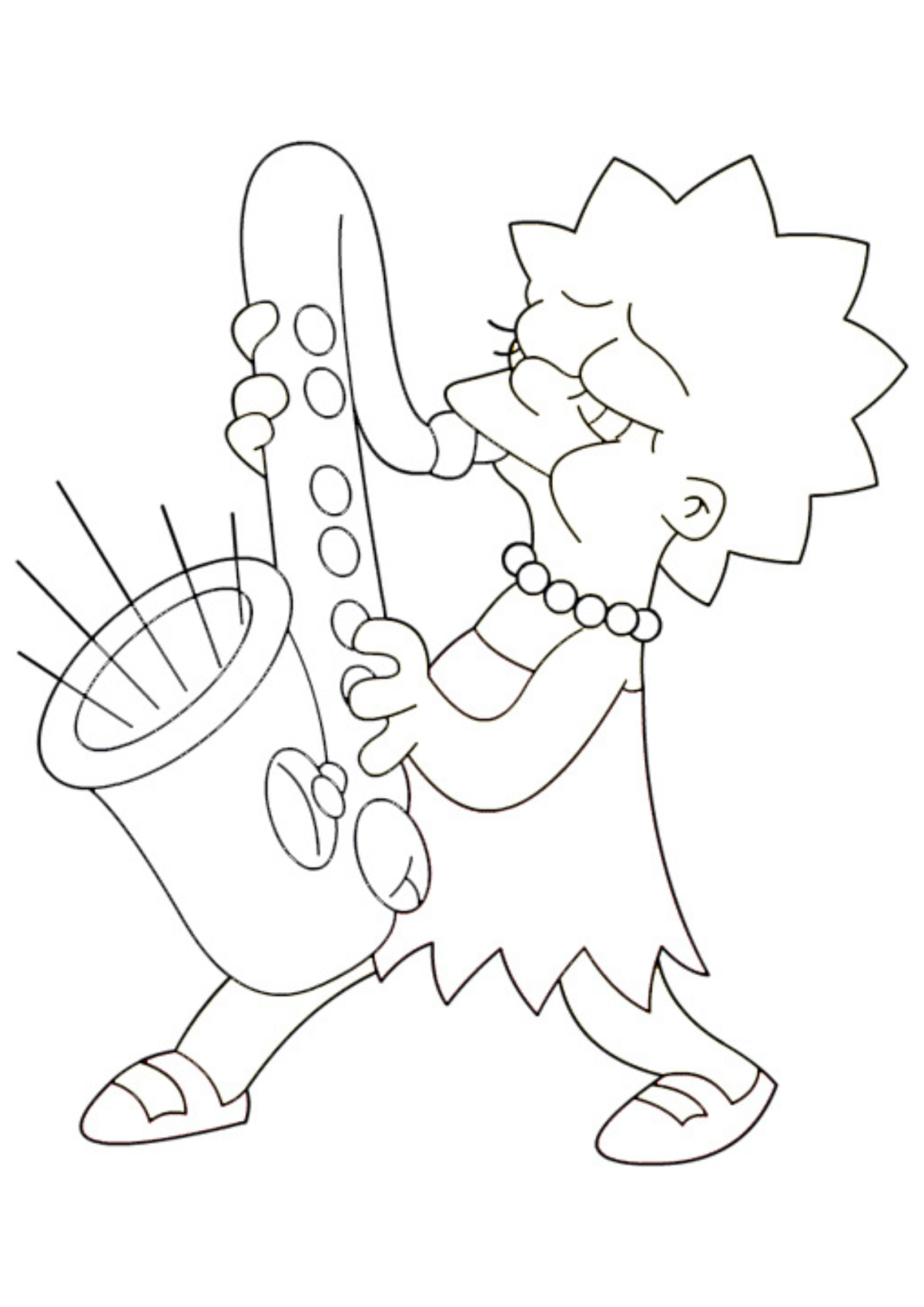 Desenho para Colorir Lisa Simpson