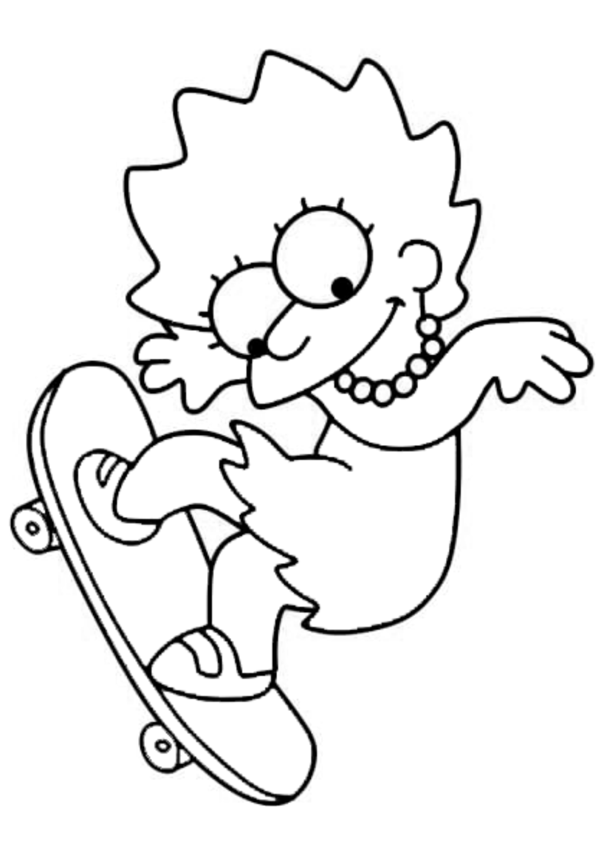 Desenho para Colorir Lisa Simpson