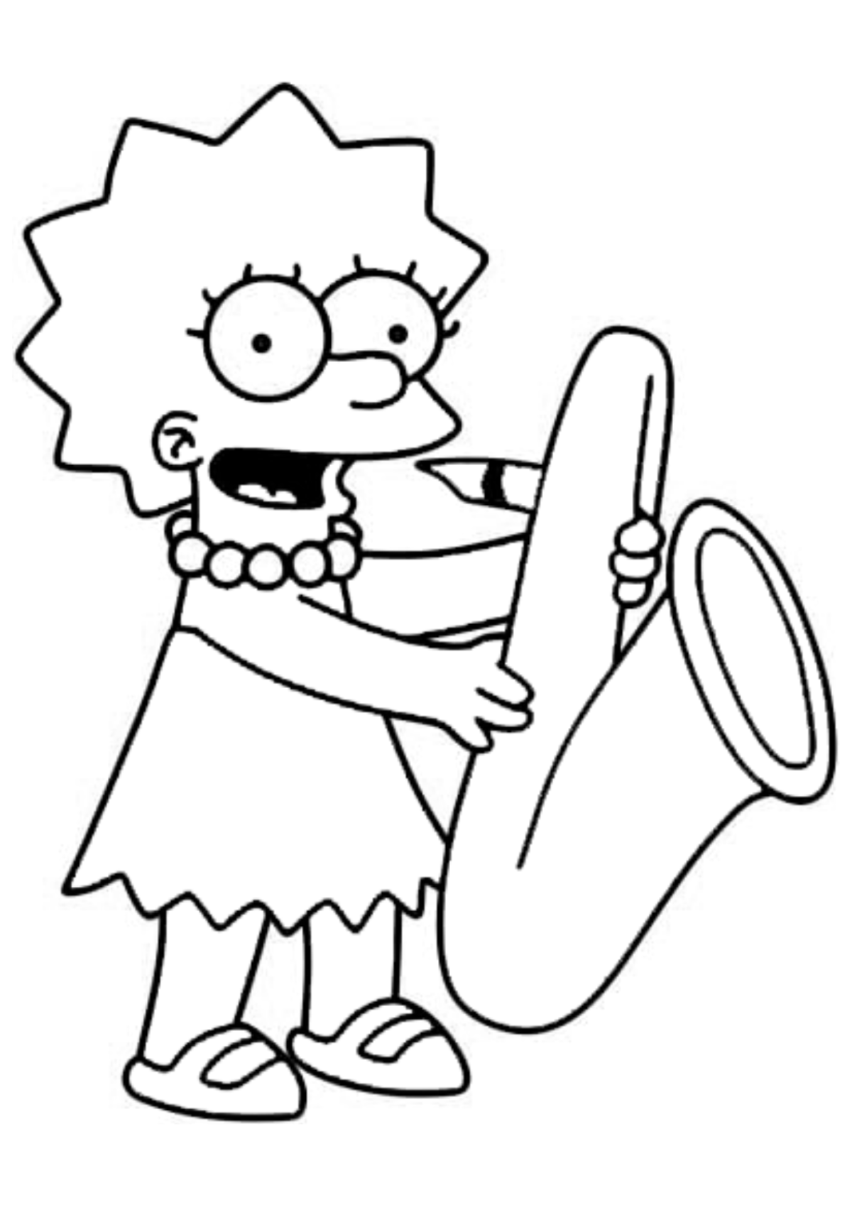 Desenho para Colorir Lisa Simpson