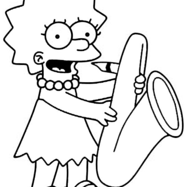 Desenho para Colorir Lisa Simpson