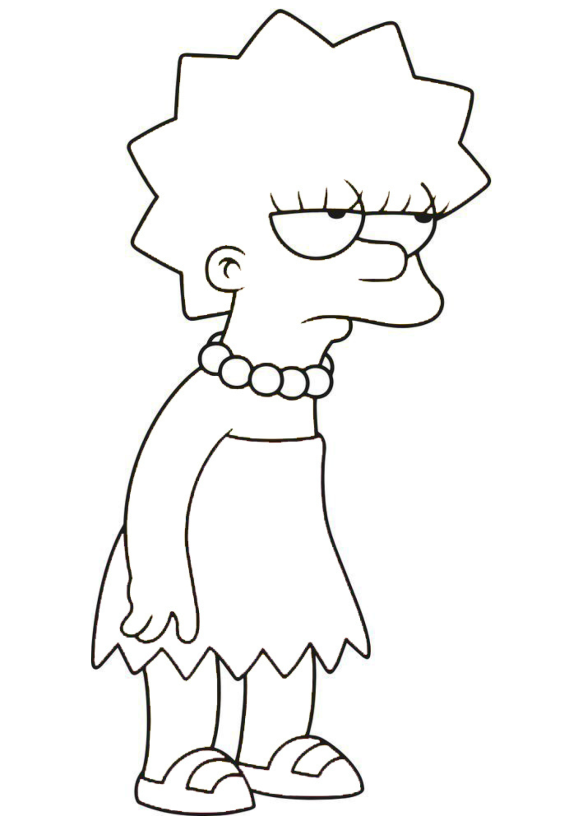 Desenho para Colorir Lisa Simpson