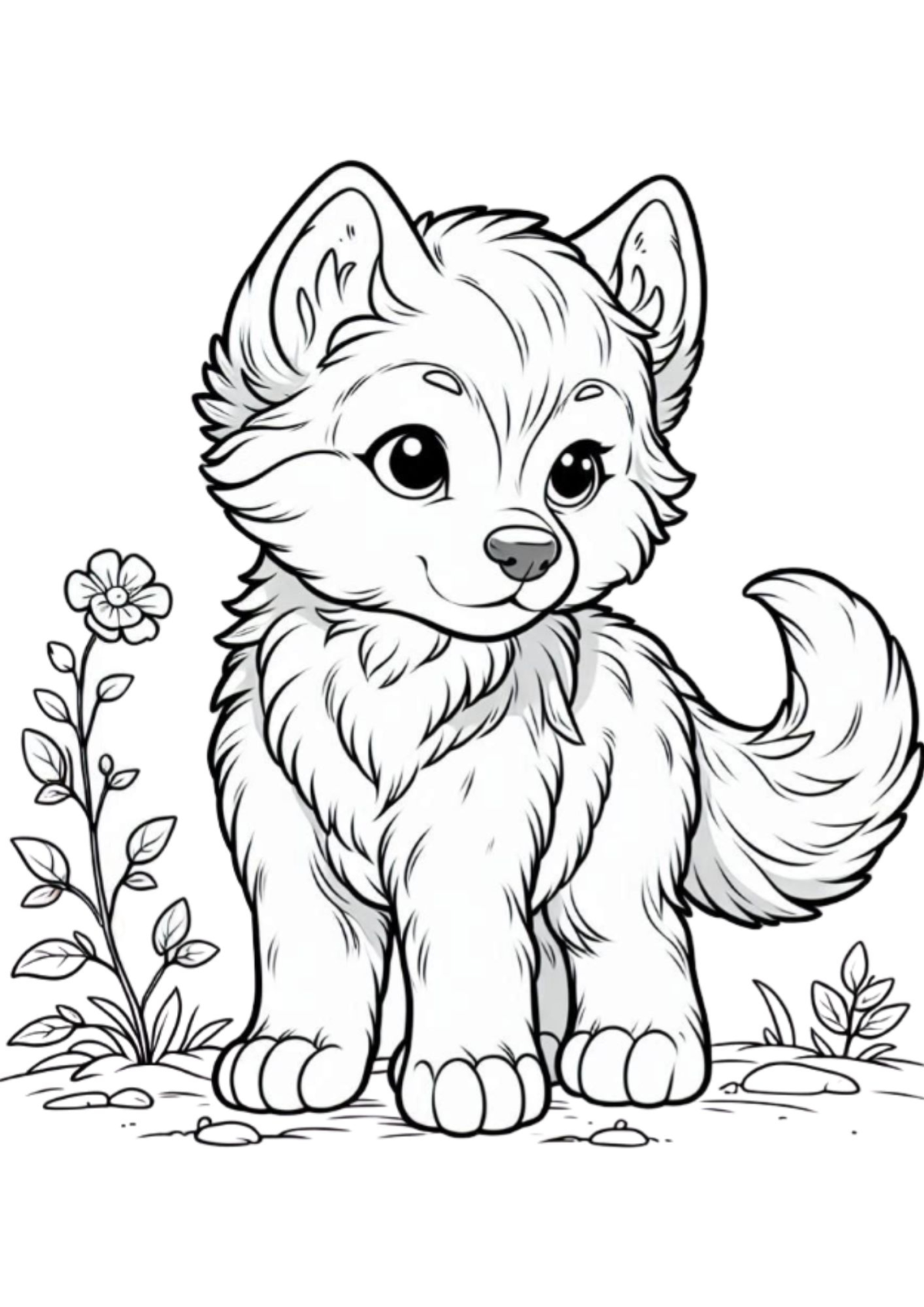 Desenho para Colorir Lobo