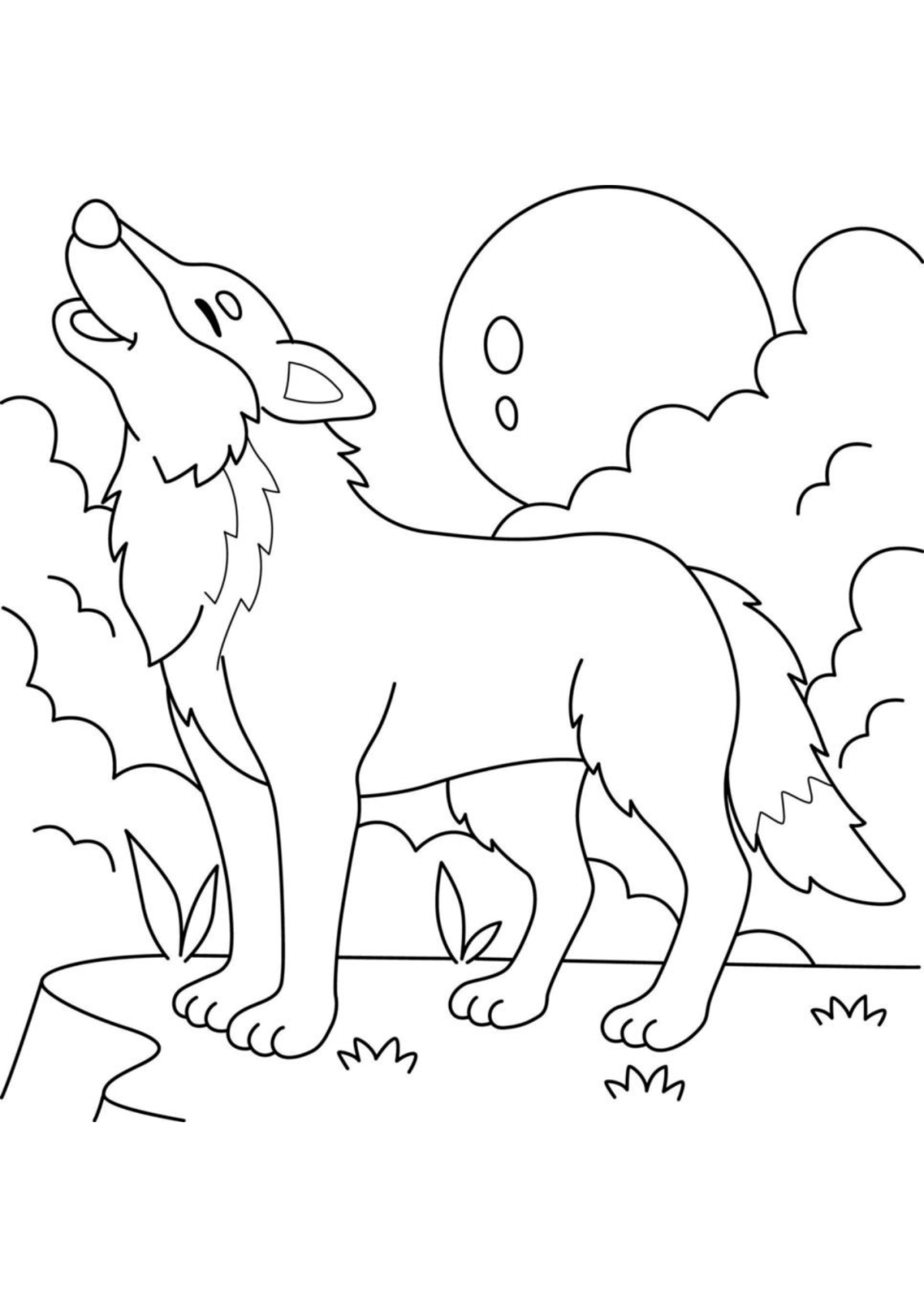Desenho para Colorir Lobo