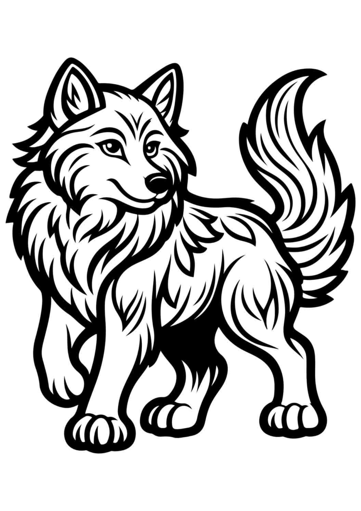Desenho para Colorir Lobo