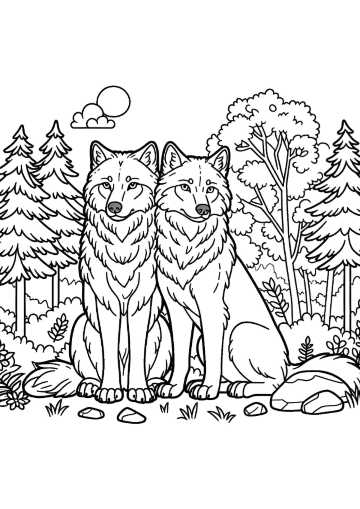 Desenho para Colorir Lobo