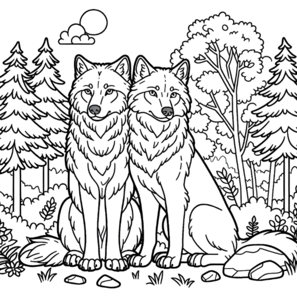 Desenho para Colorir Lobo