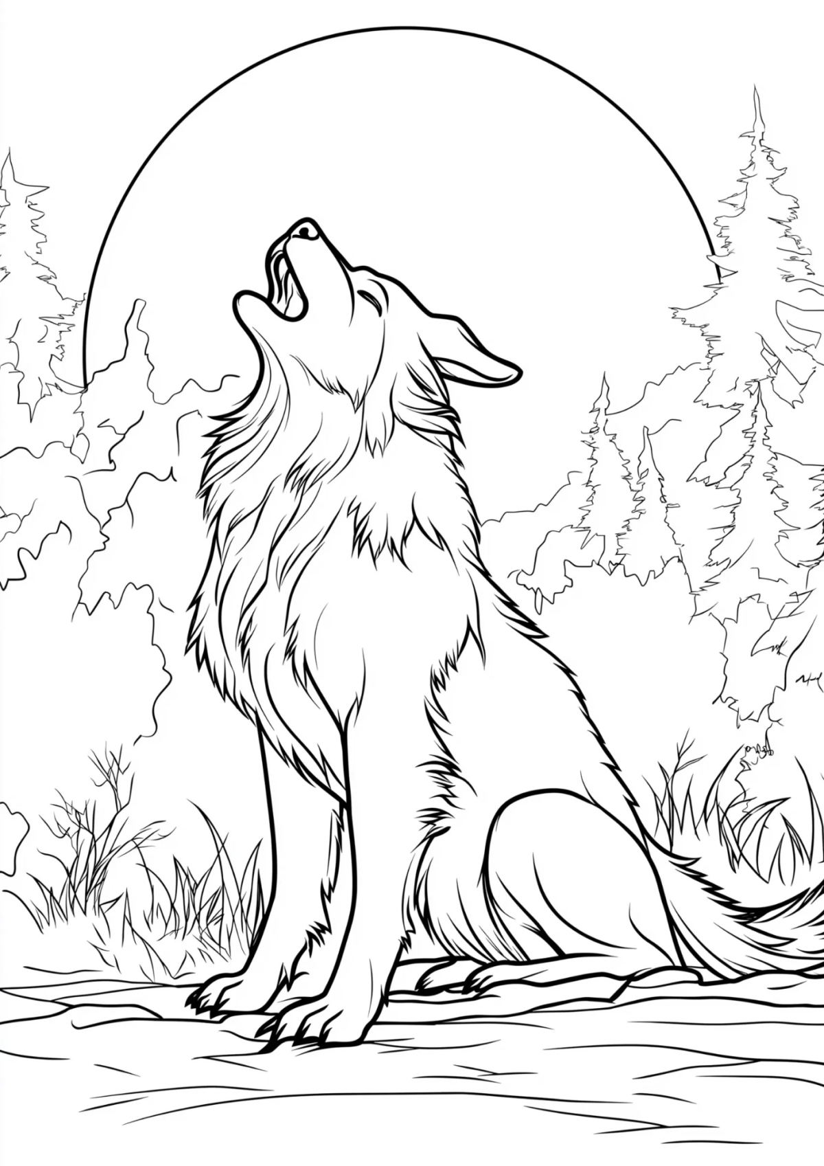 Desenho para Colorir Lobo