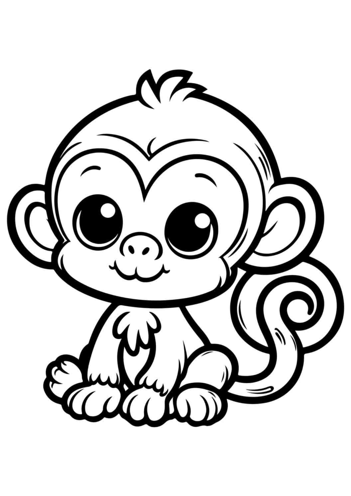 Desenho para Colorir Macaco