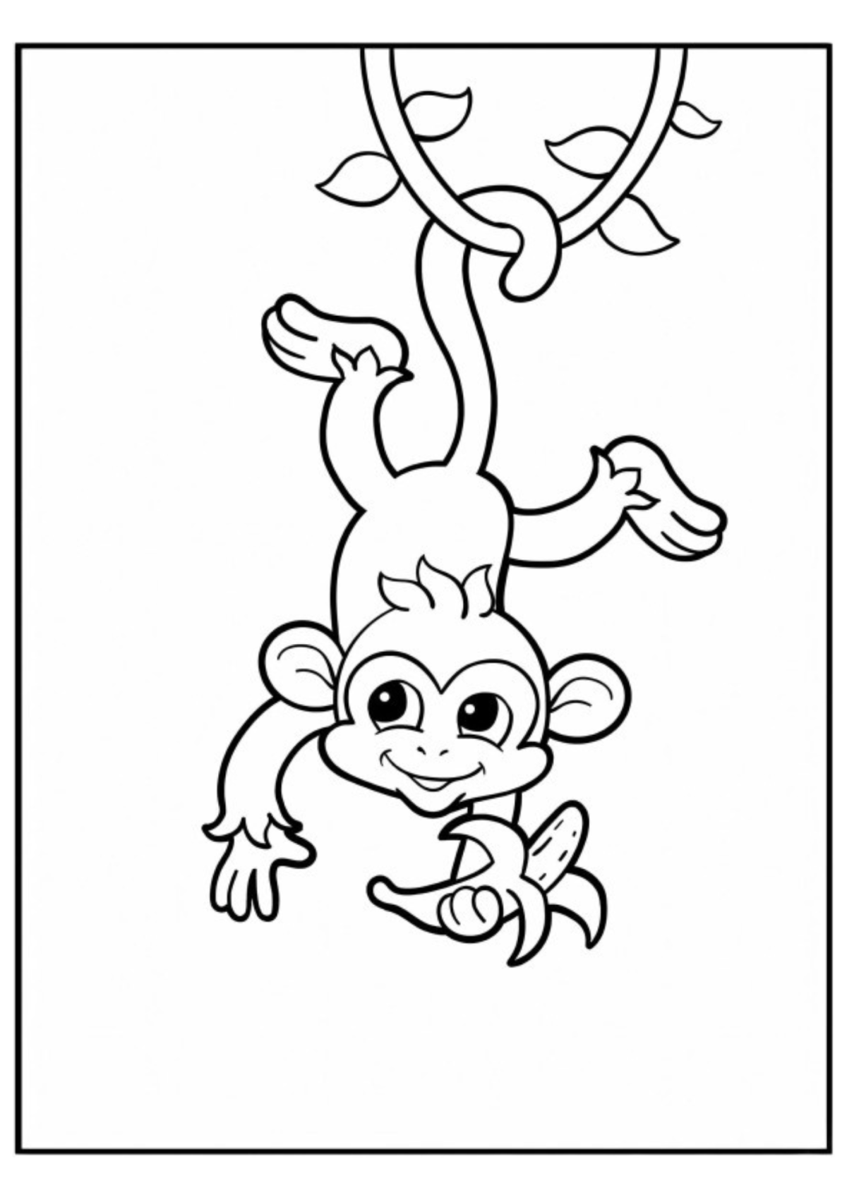 Desenho para Colorir Macaco