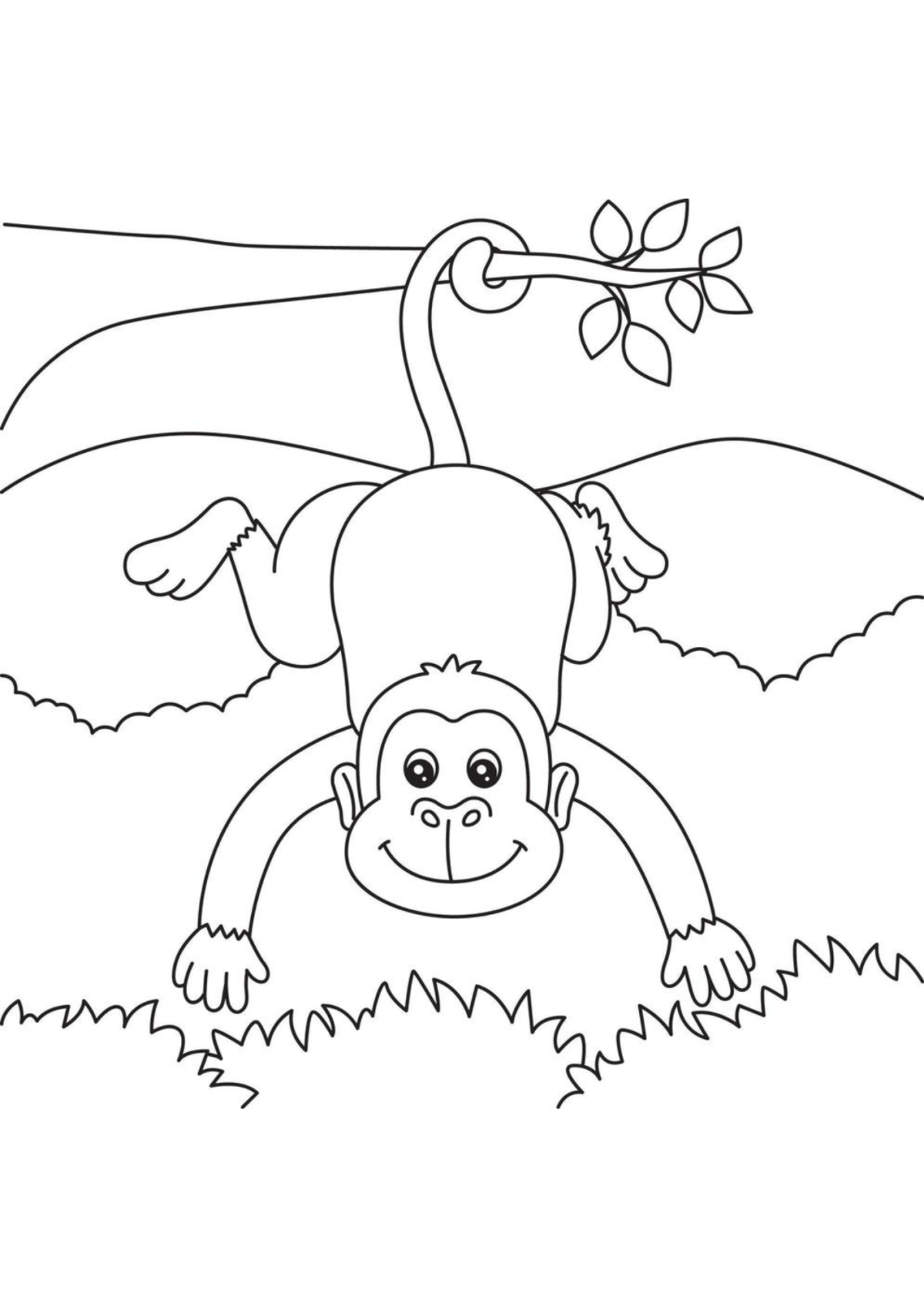 Desenho para Colorir Macaco