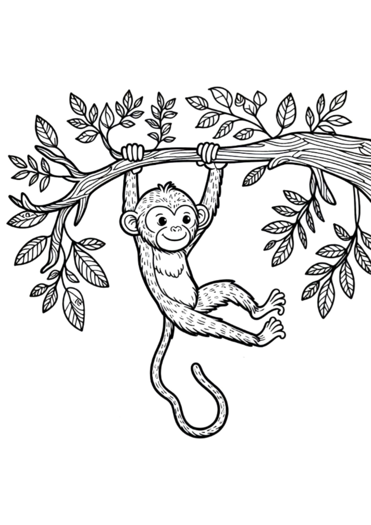 Desenho para Colorir Macaco