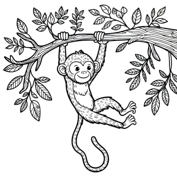 Desenho para Colorir Macaco