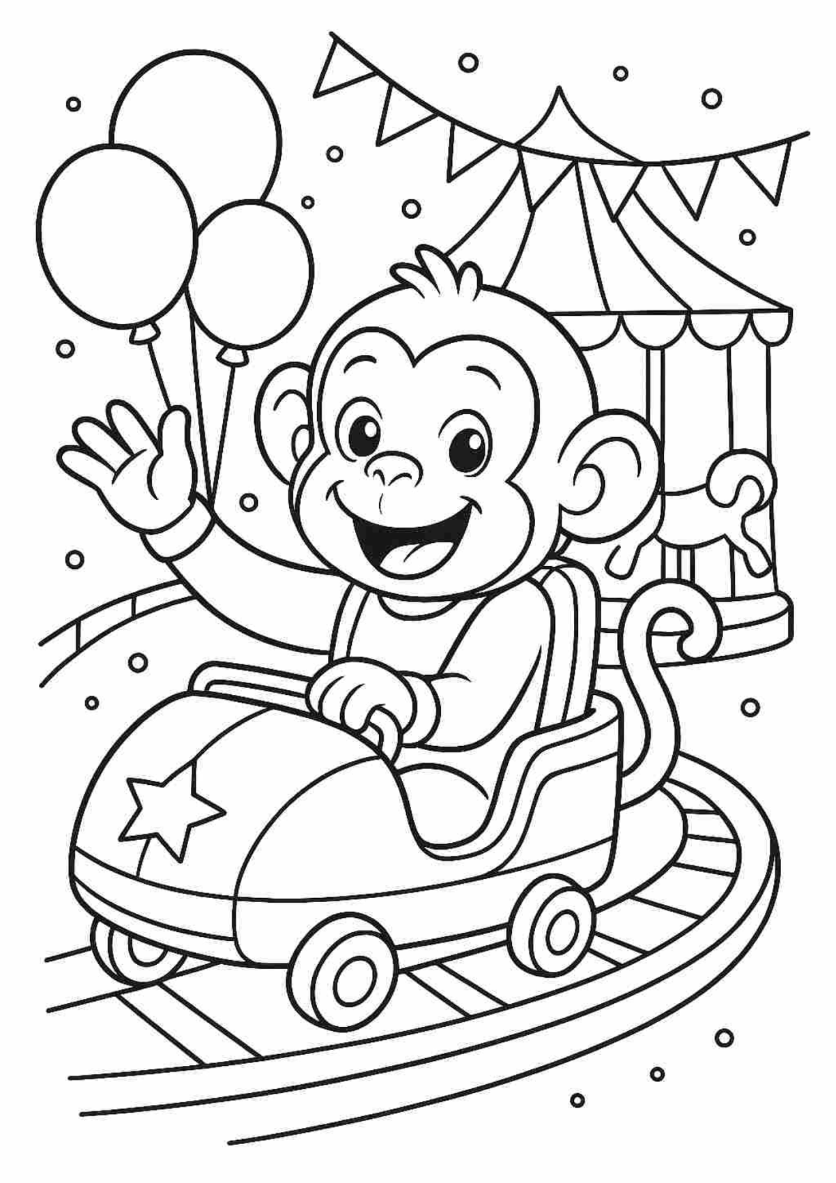Desenho para Colorir Macaco