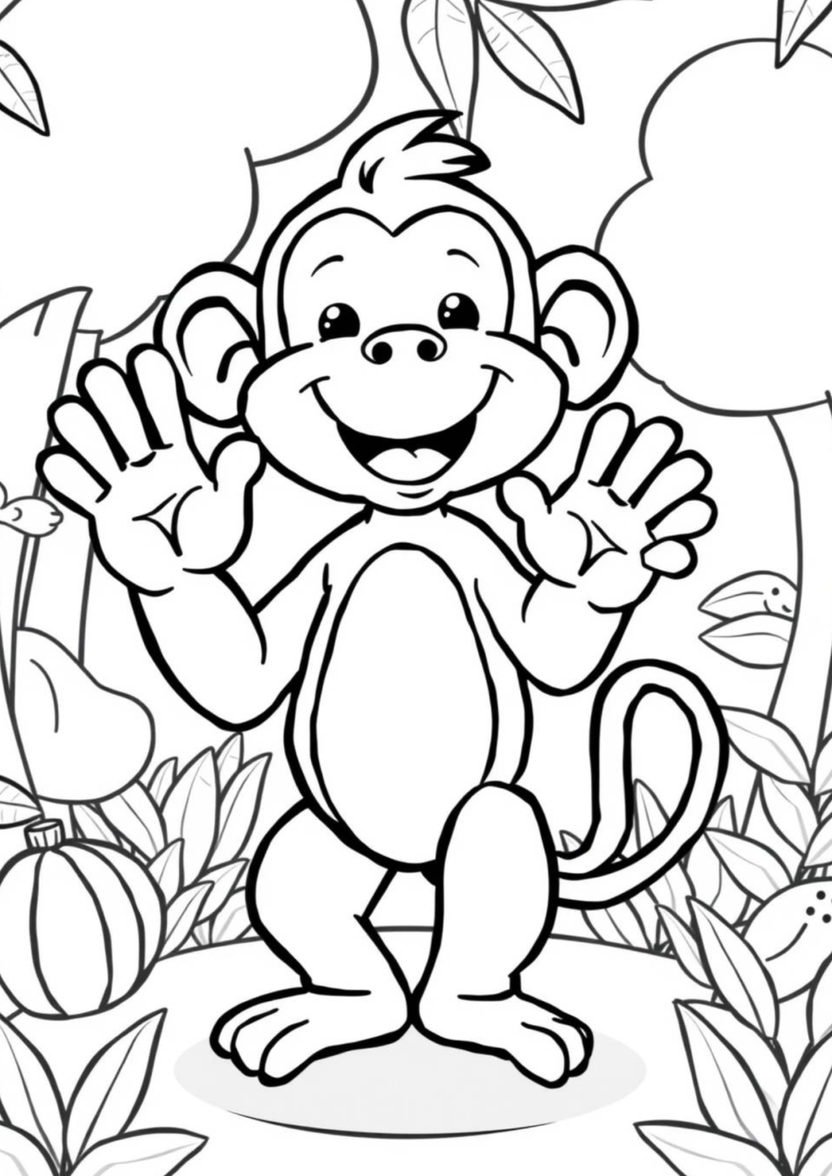 Desenho para Colorir Macaco