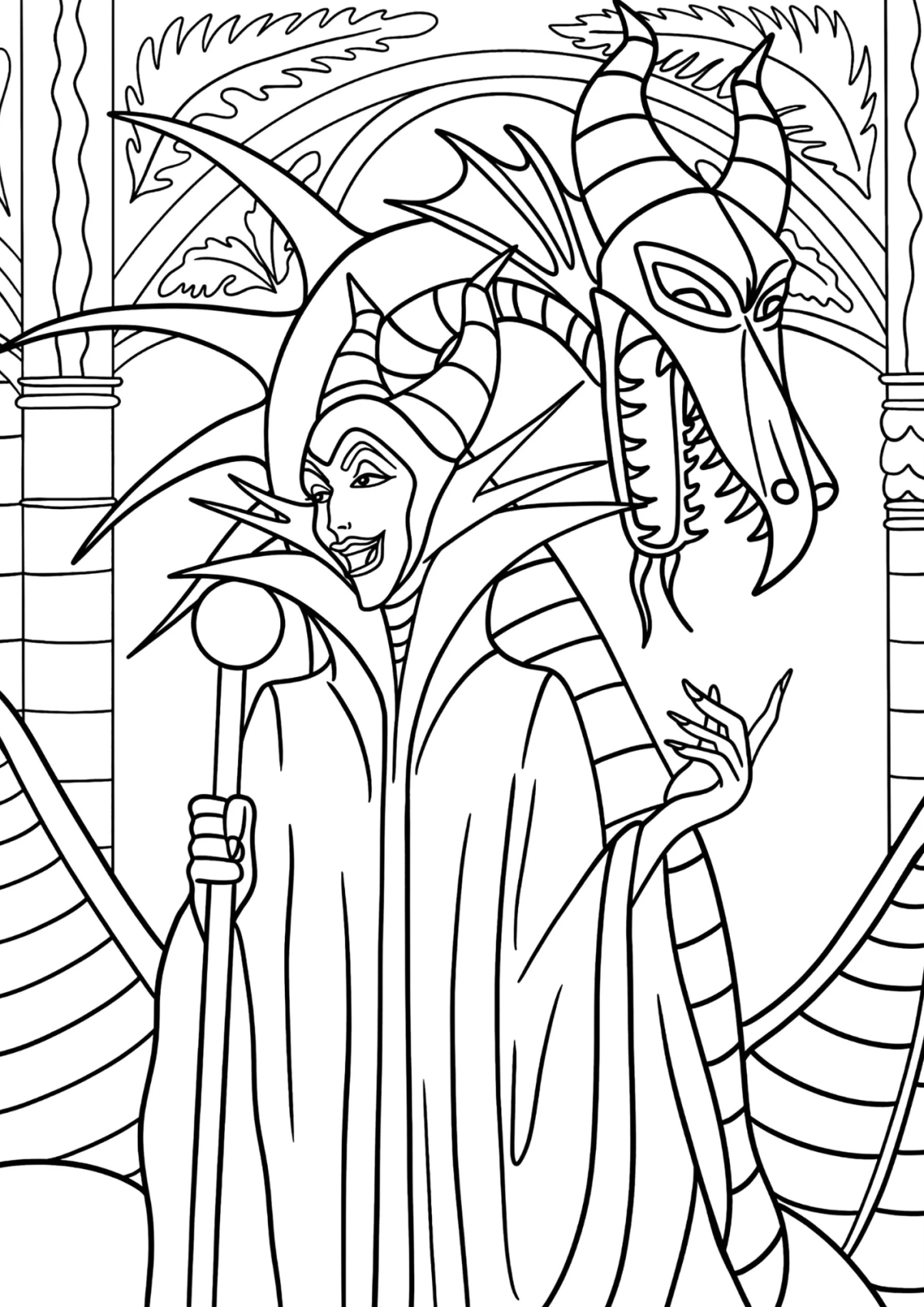 Desenho para Colorir Malévola