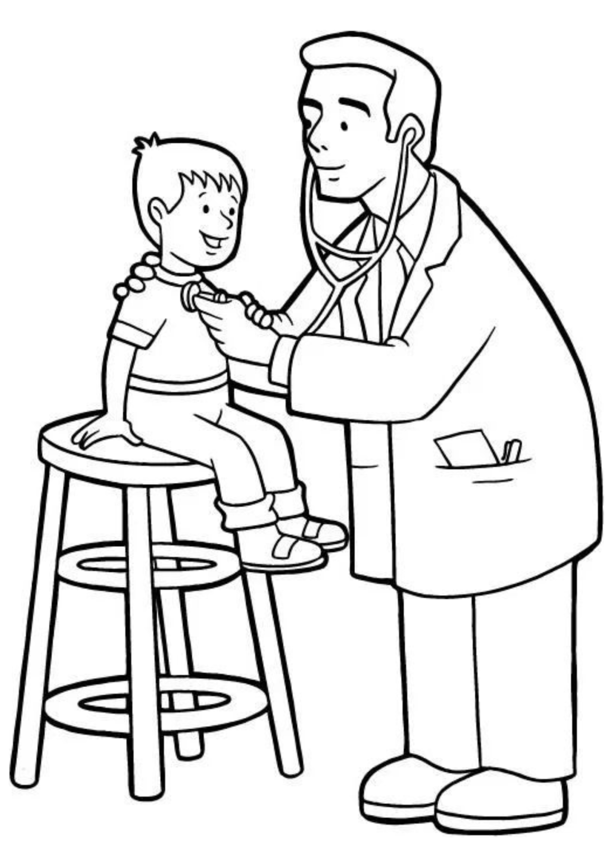 Desenho para Colorir Médico