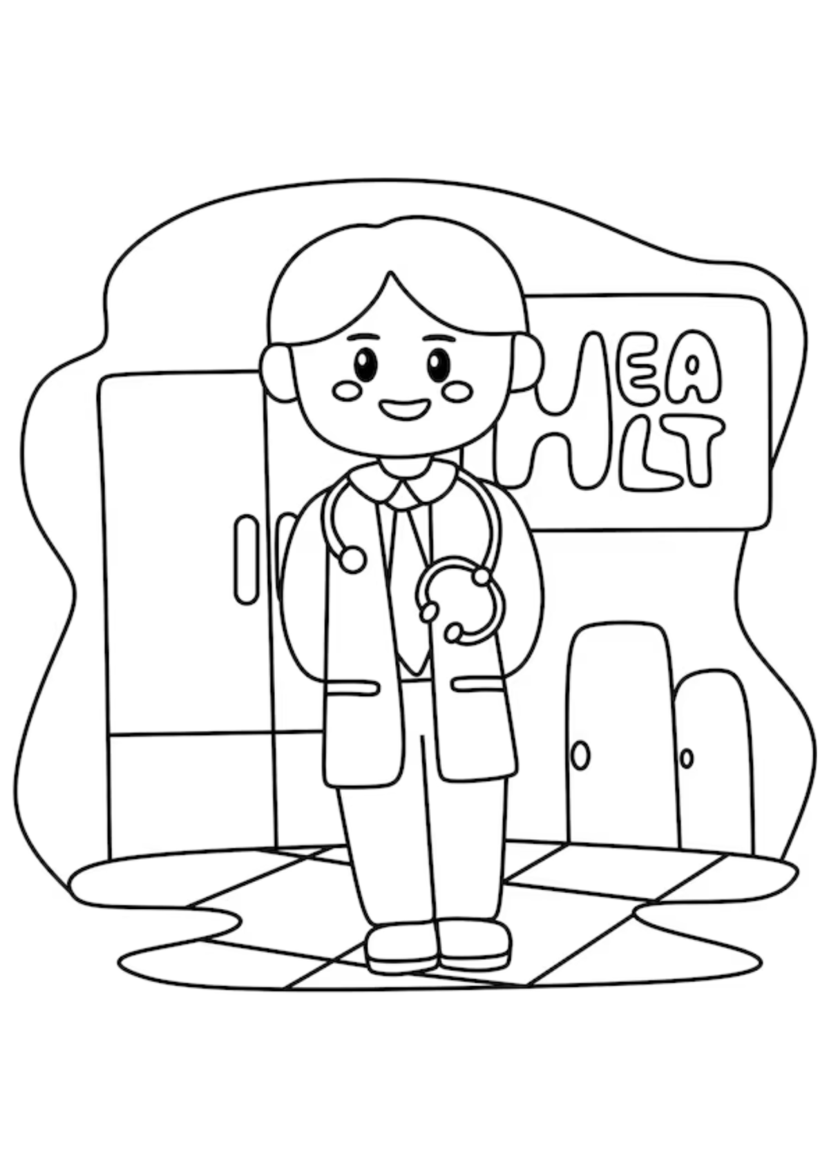 Desenho para Colorir Médico