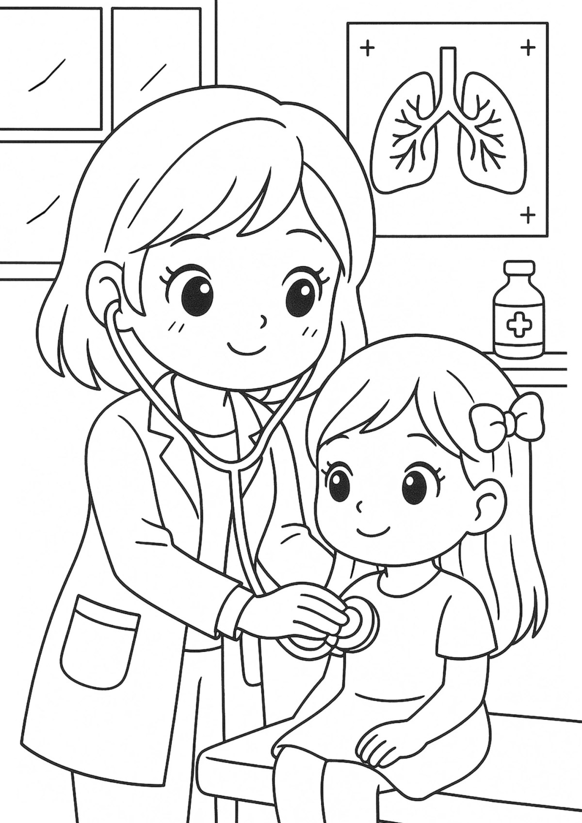 Desenho para Colorir Médico