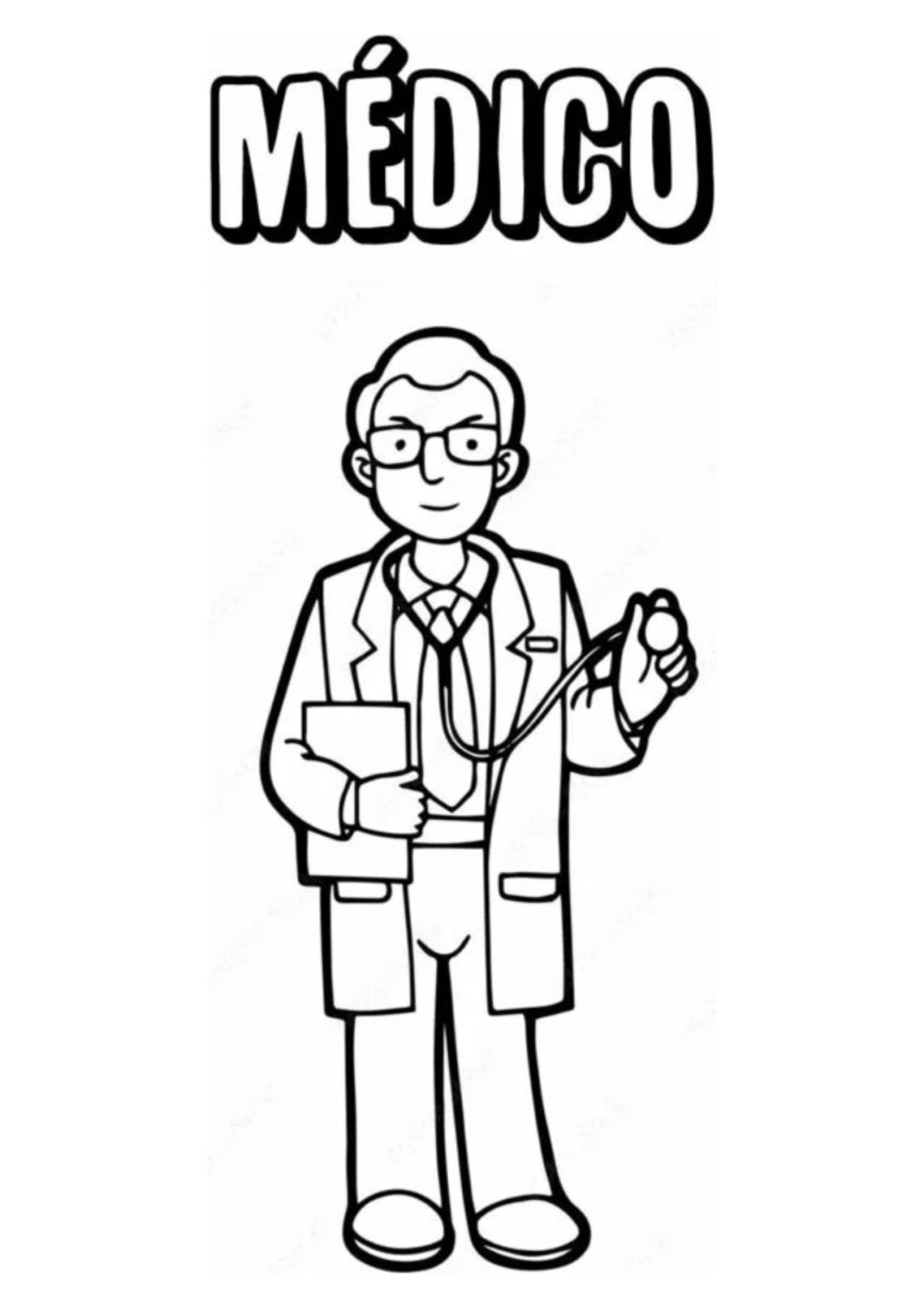 Desenho para Colorir Médico