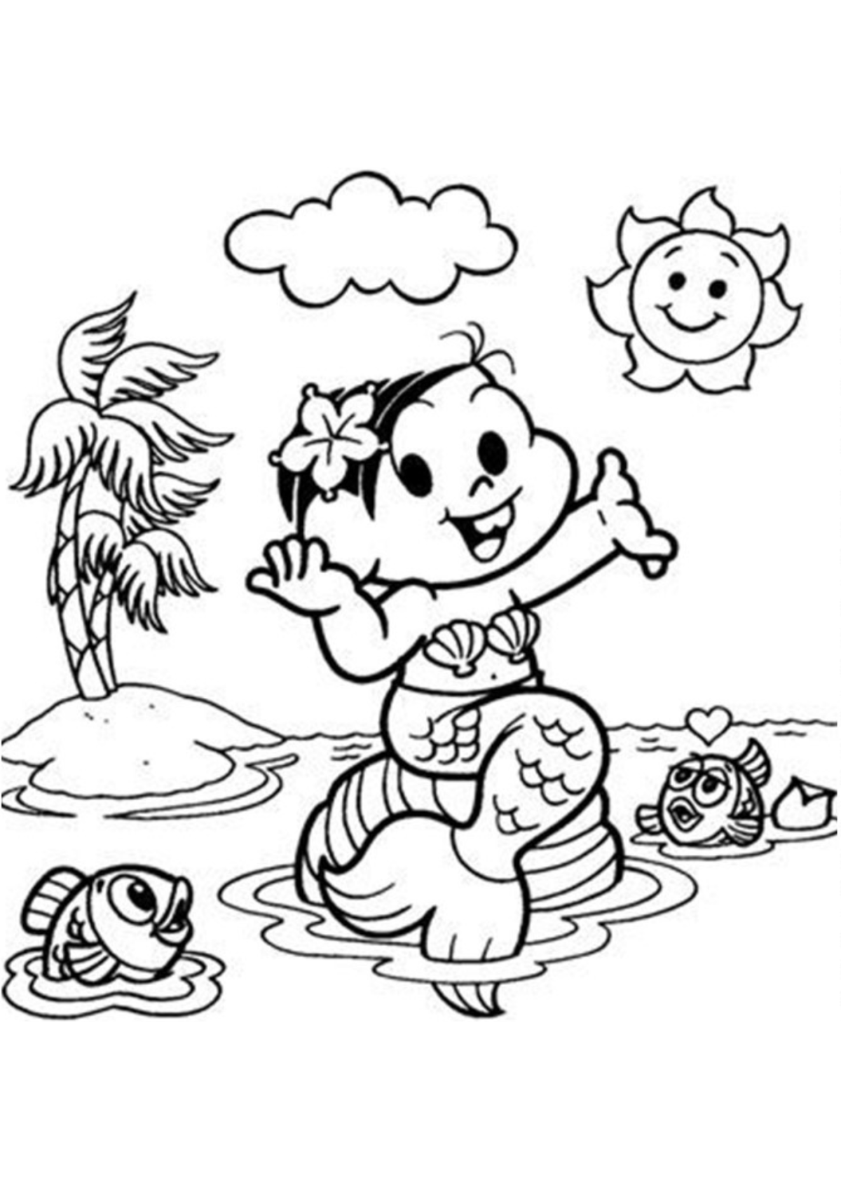 Desenho para Colorir Mônica
