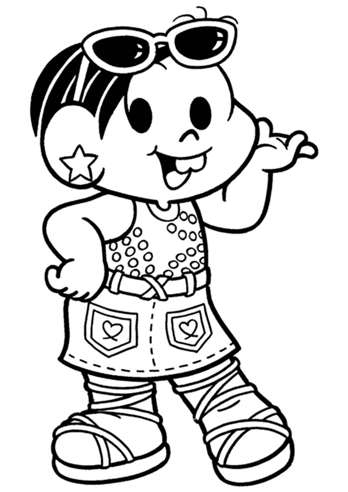 Desenho para Colorir Mônica