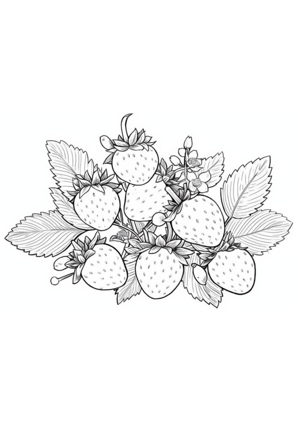 Desenho para Colorir Morango