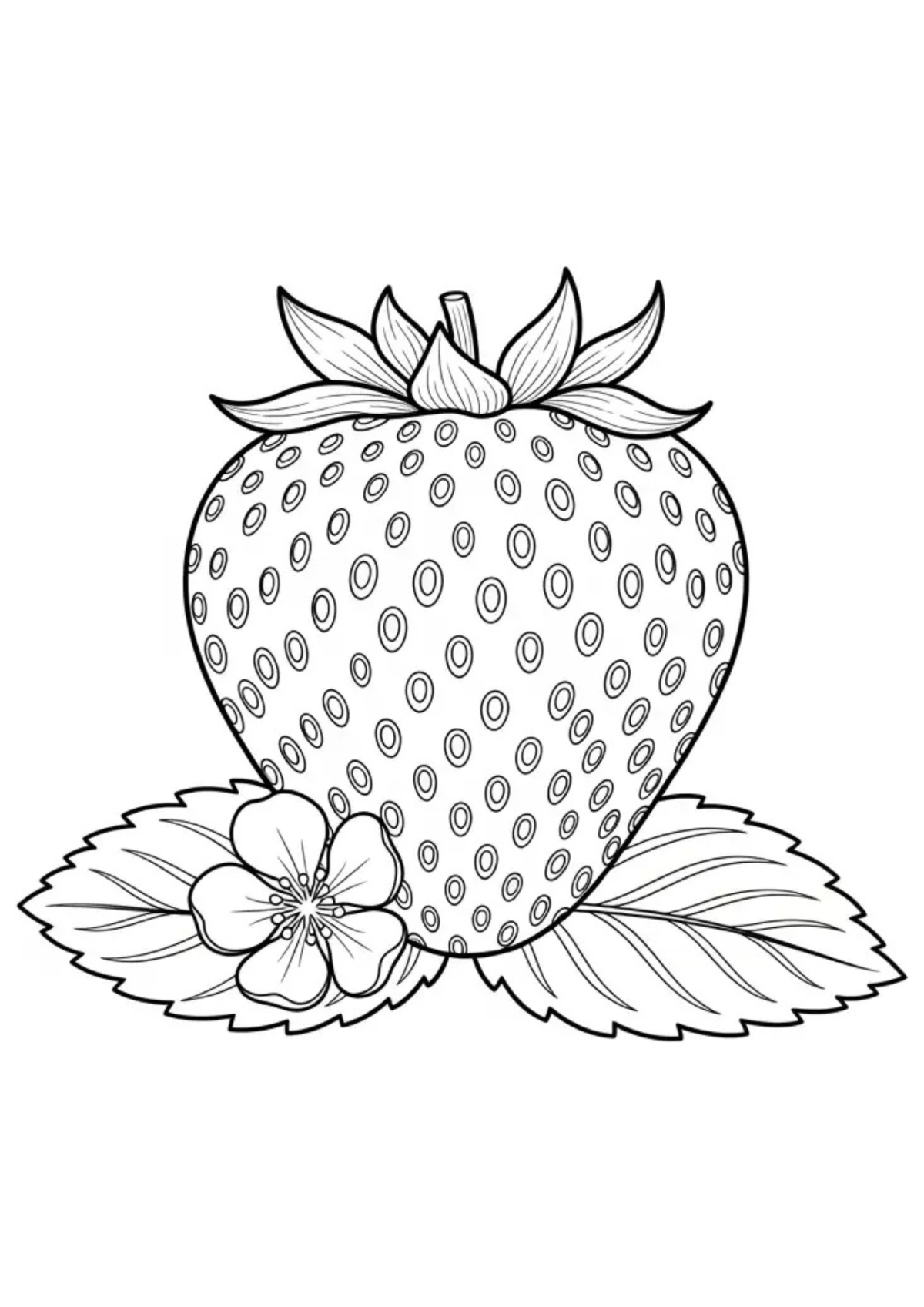 Desenho para Colorir Morango
