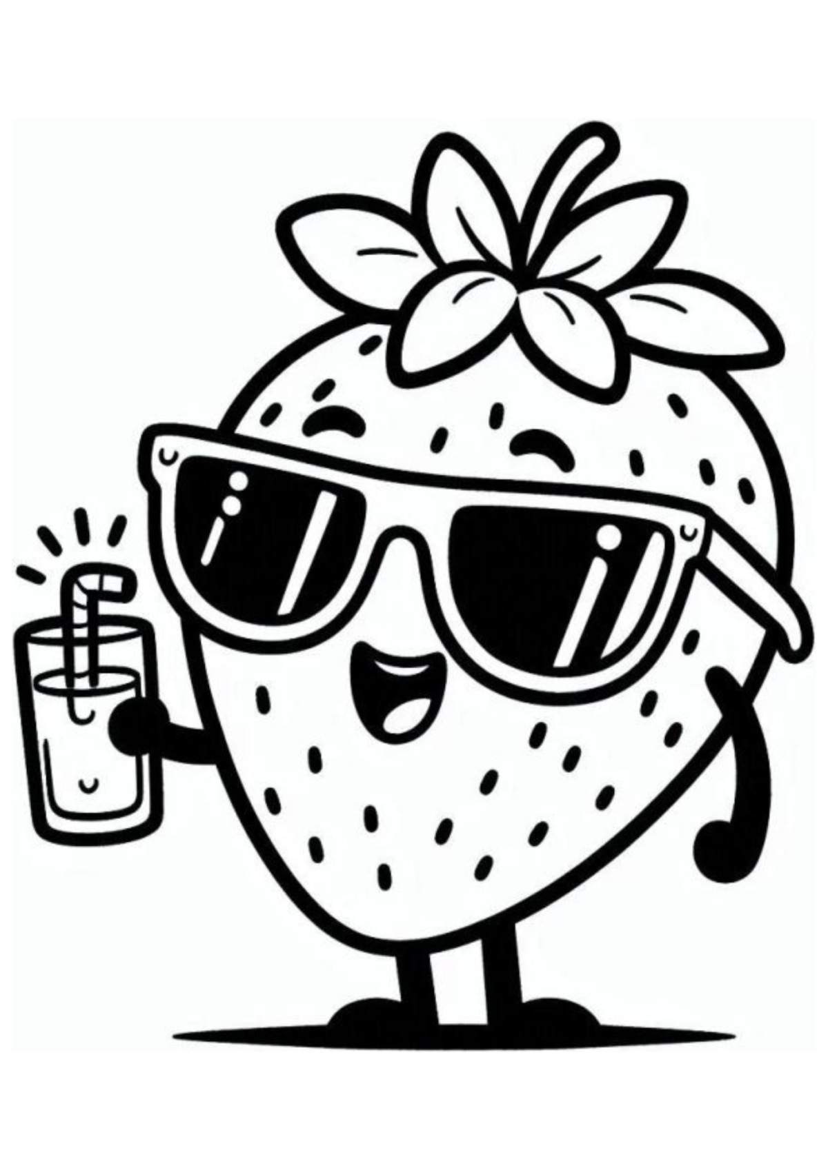 Desenho para Colorir Morango