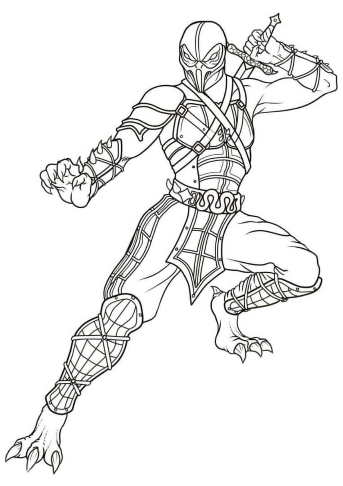 Desenho para Colorir Mortal Kombat