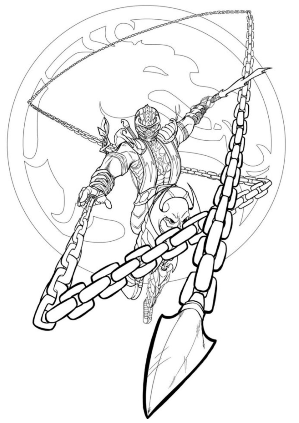 Desenho para Colorir Mortal Kombat
