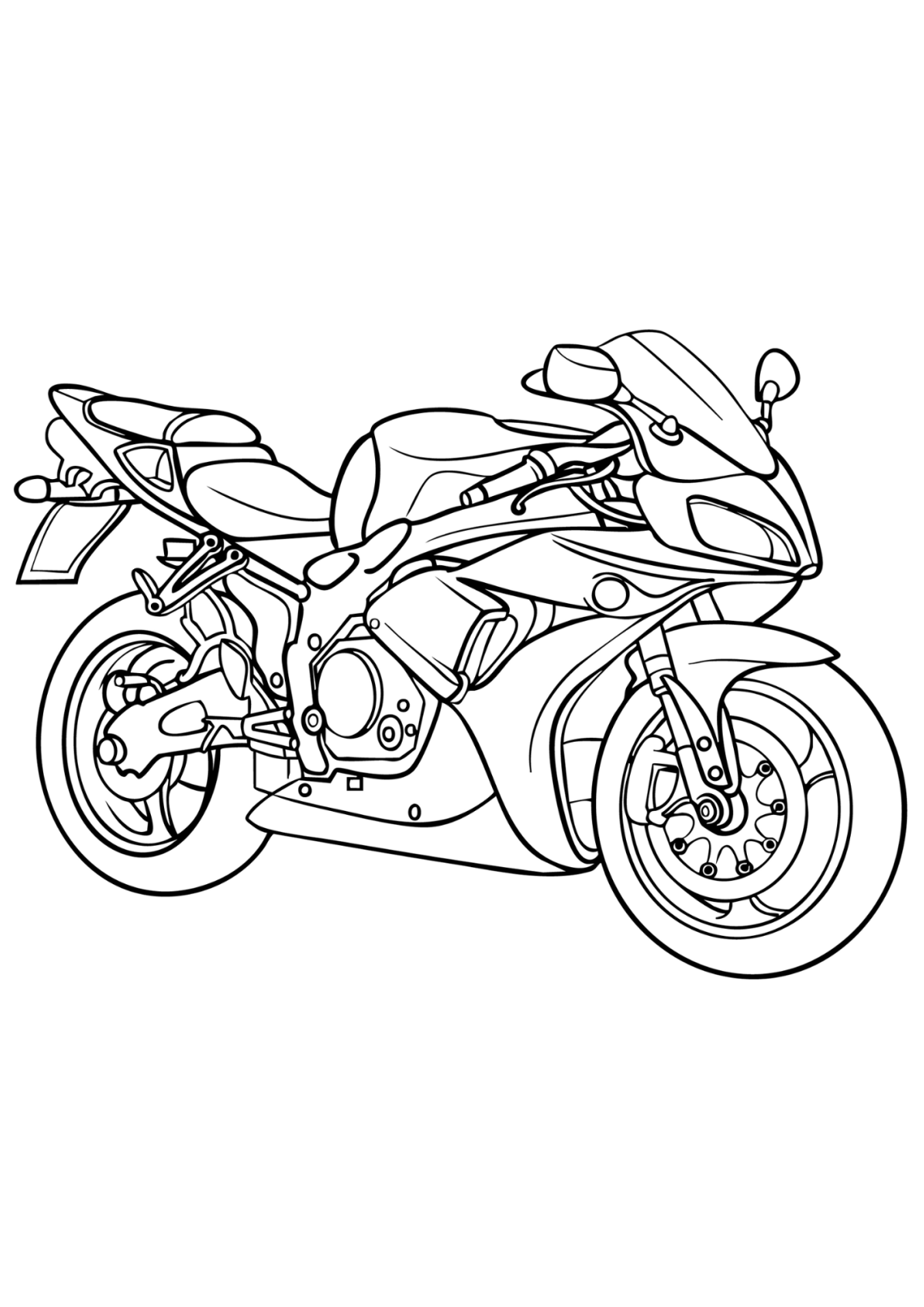 Desenho para Colorir Moto