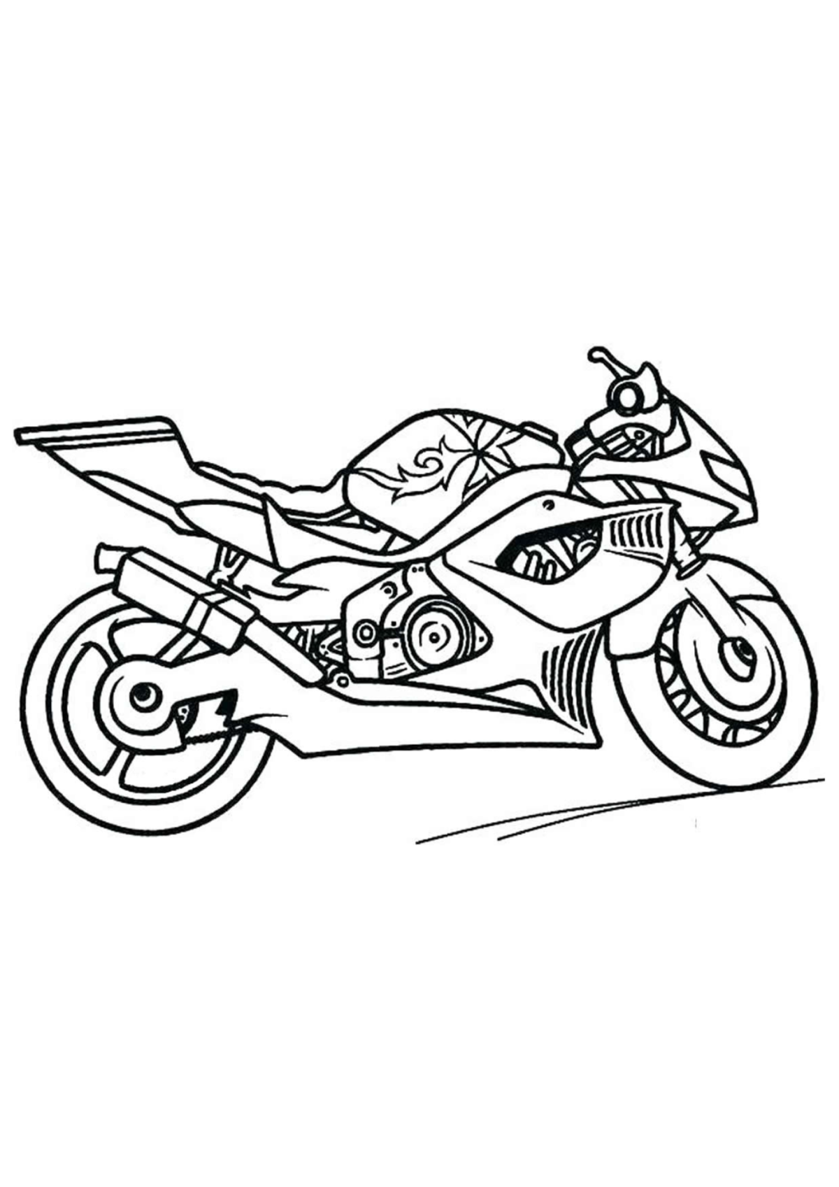Desenho para Colorir Moto