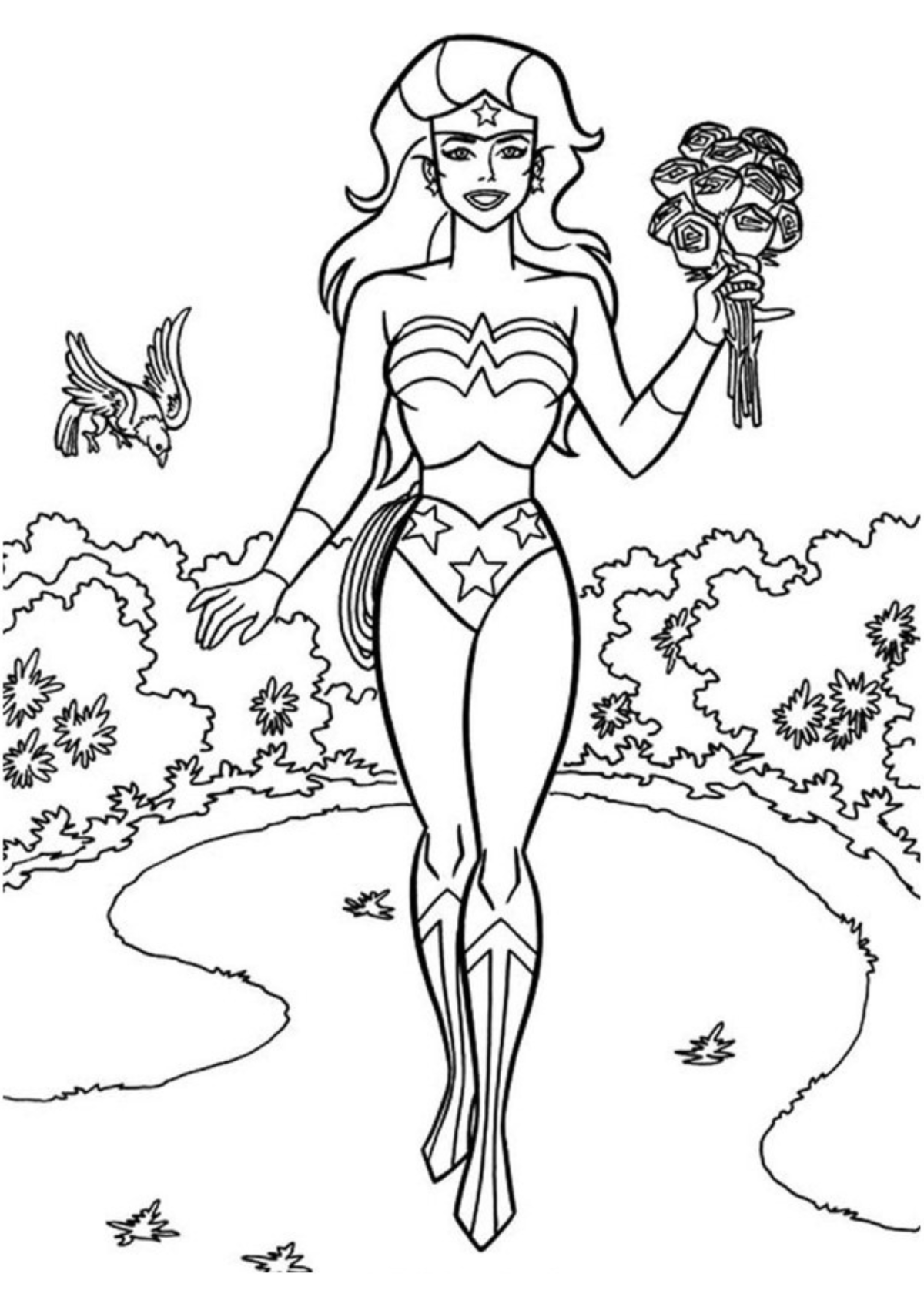 Desenho para Colorir Mulher Maravilha