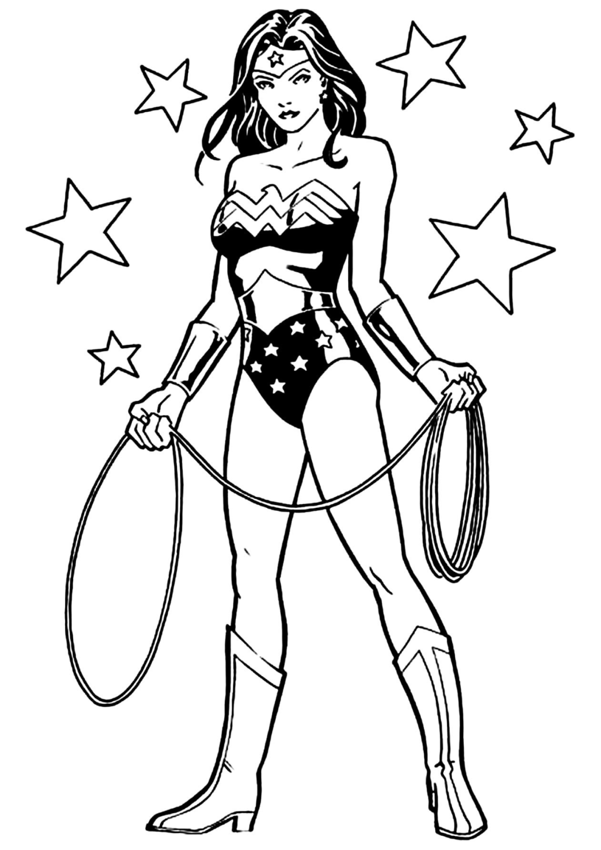 Desenho para Colorir Mulher Maravilha