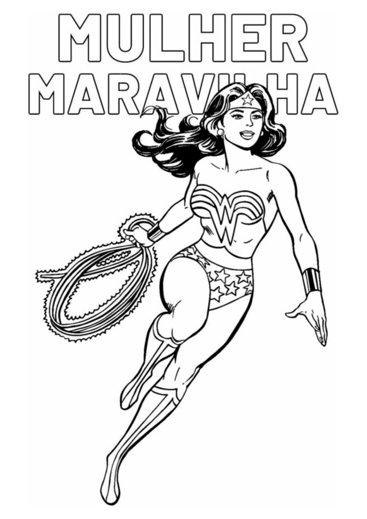 Desenho para Colorir Mulher Maravilha