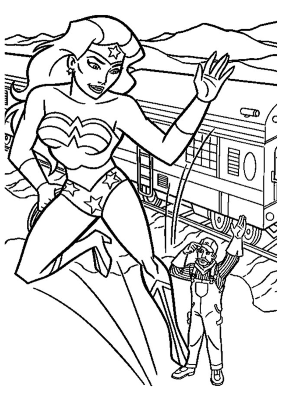 Desenho para Colorir Mulher Maravilha