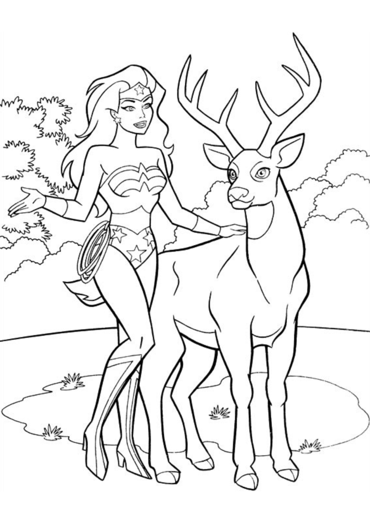 Desenho para Colorir Mulher Maravilha