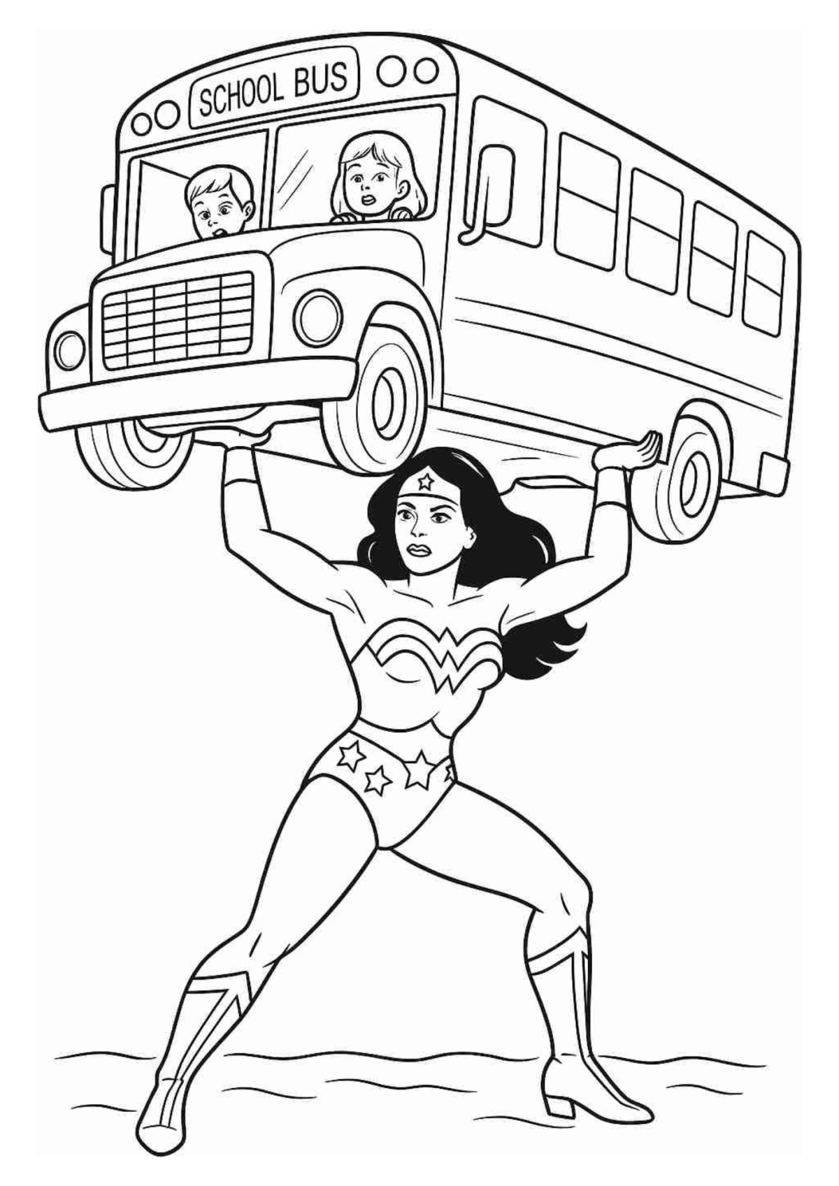 Desenho para Colorir Mulher Maravilha