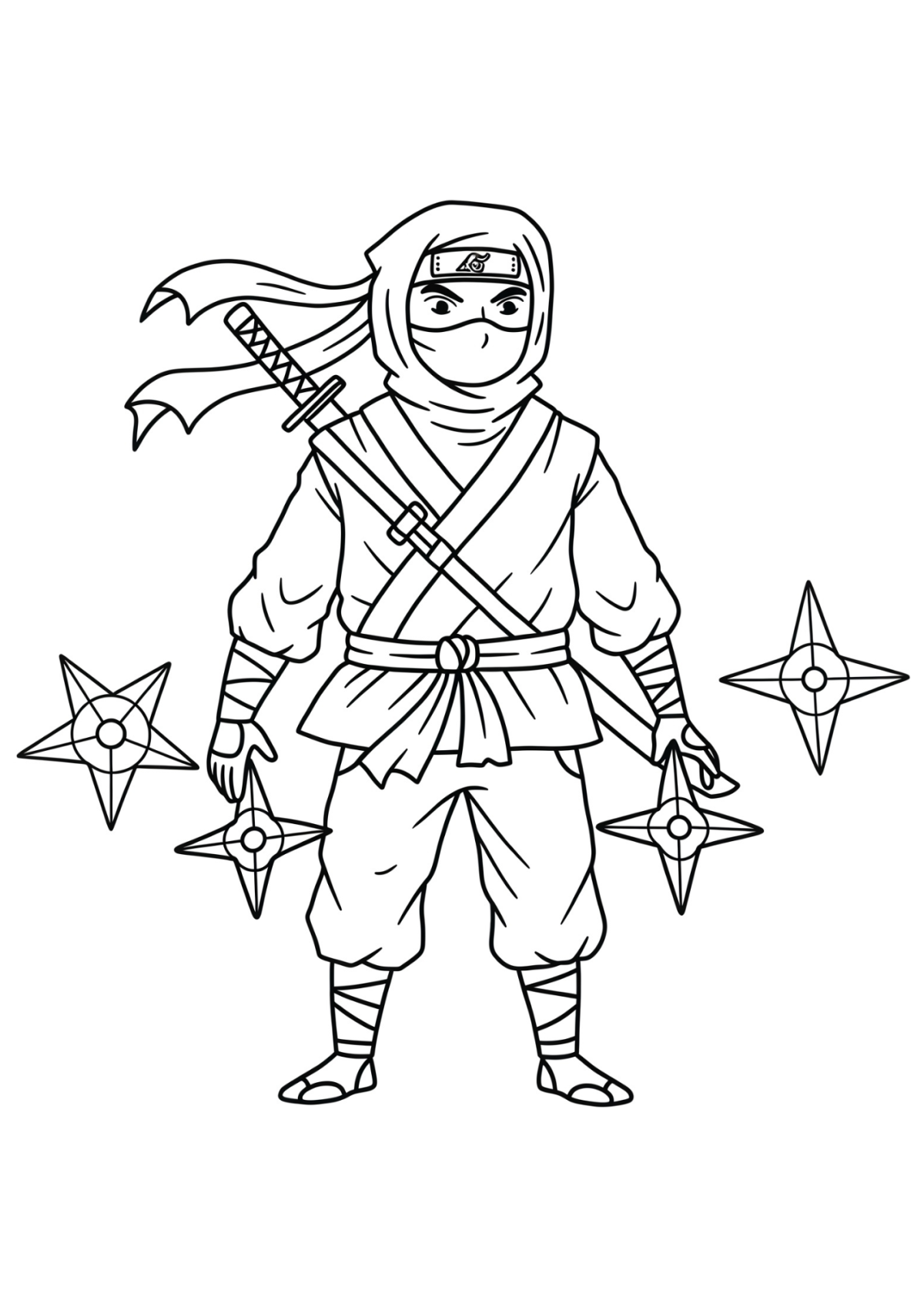 Desenho para Colorir Ninja