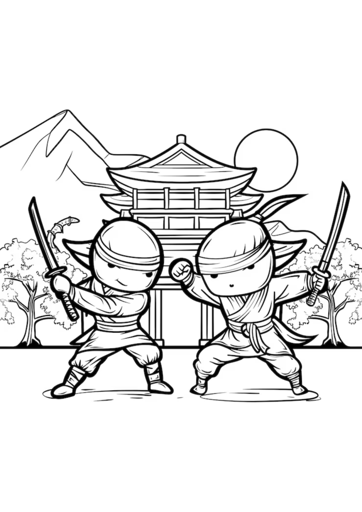Desenho para Colorir Ninja