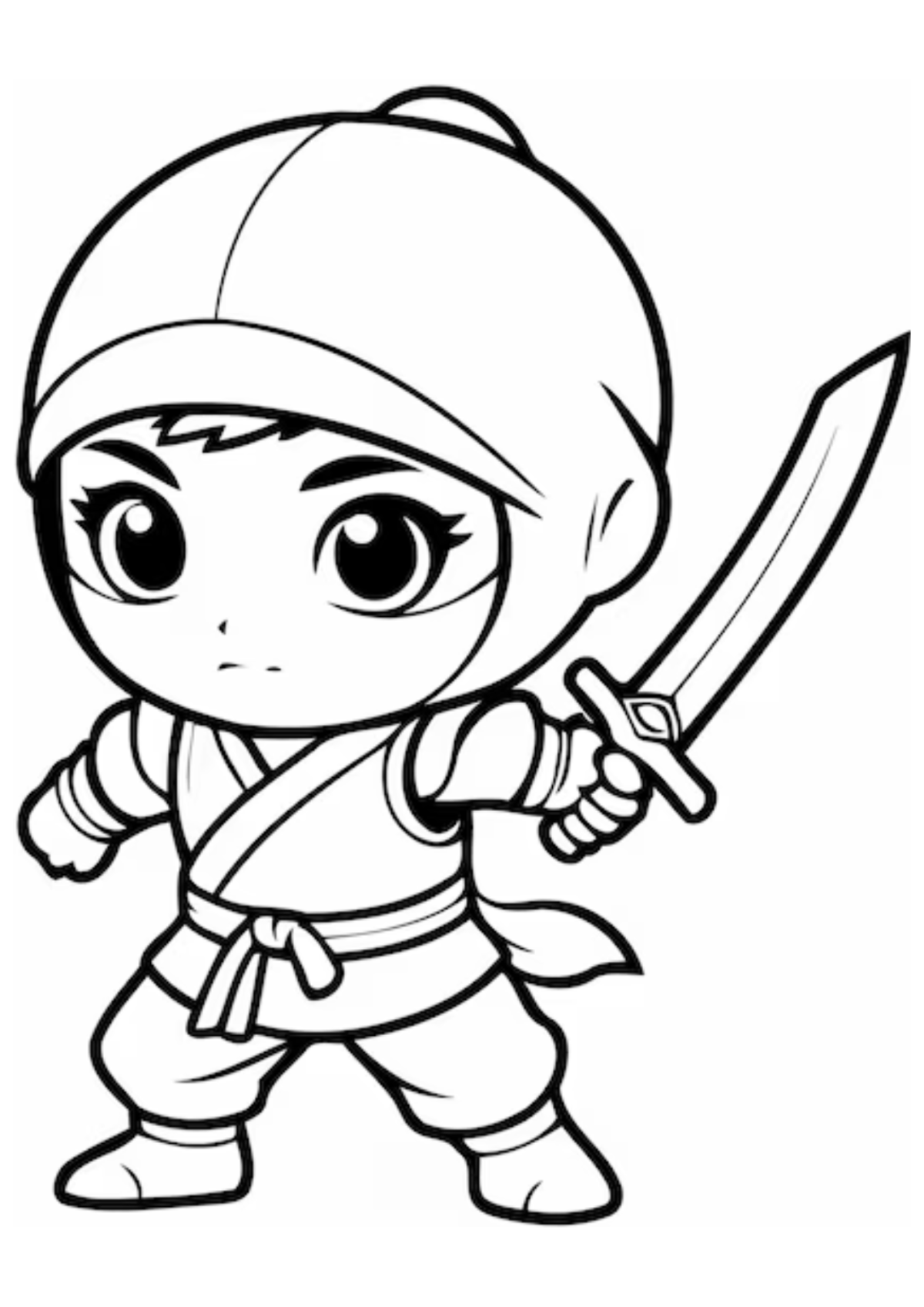 Desenho para Colorir Ninja