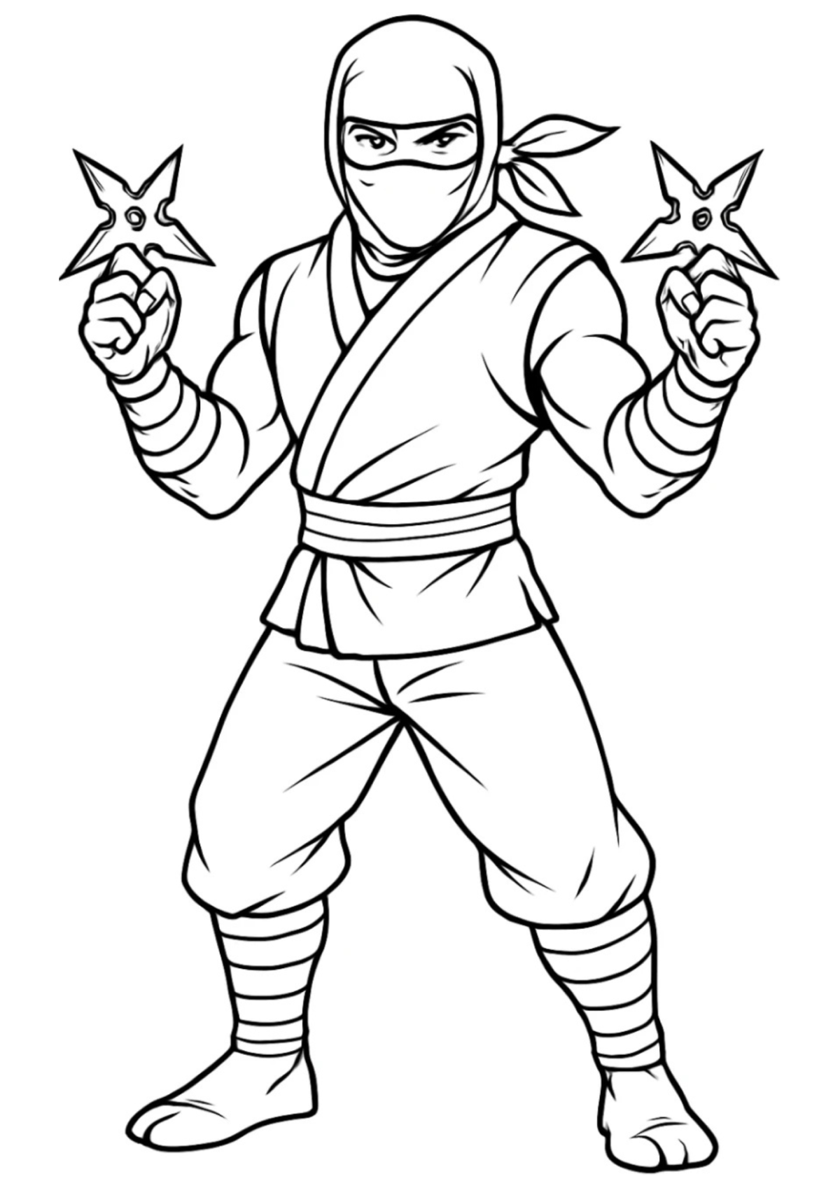 Desenho para Colorir Ninja