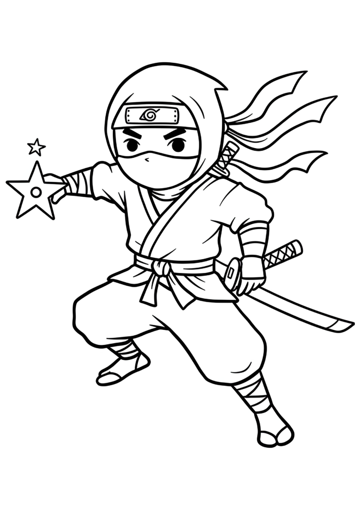 Desenho para Colorir Ninja